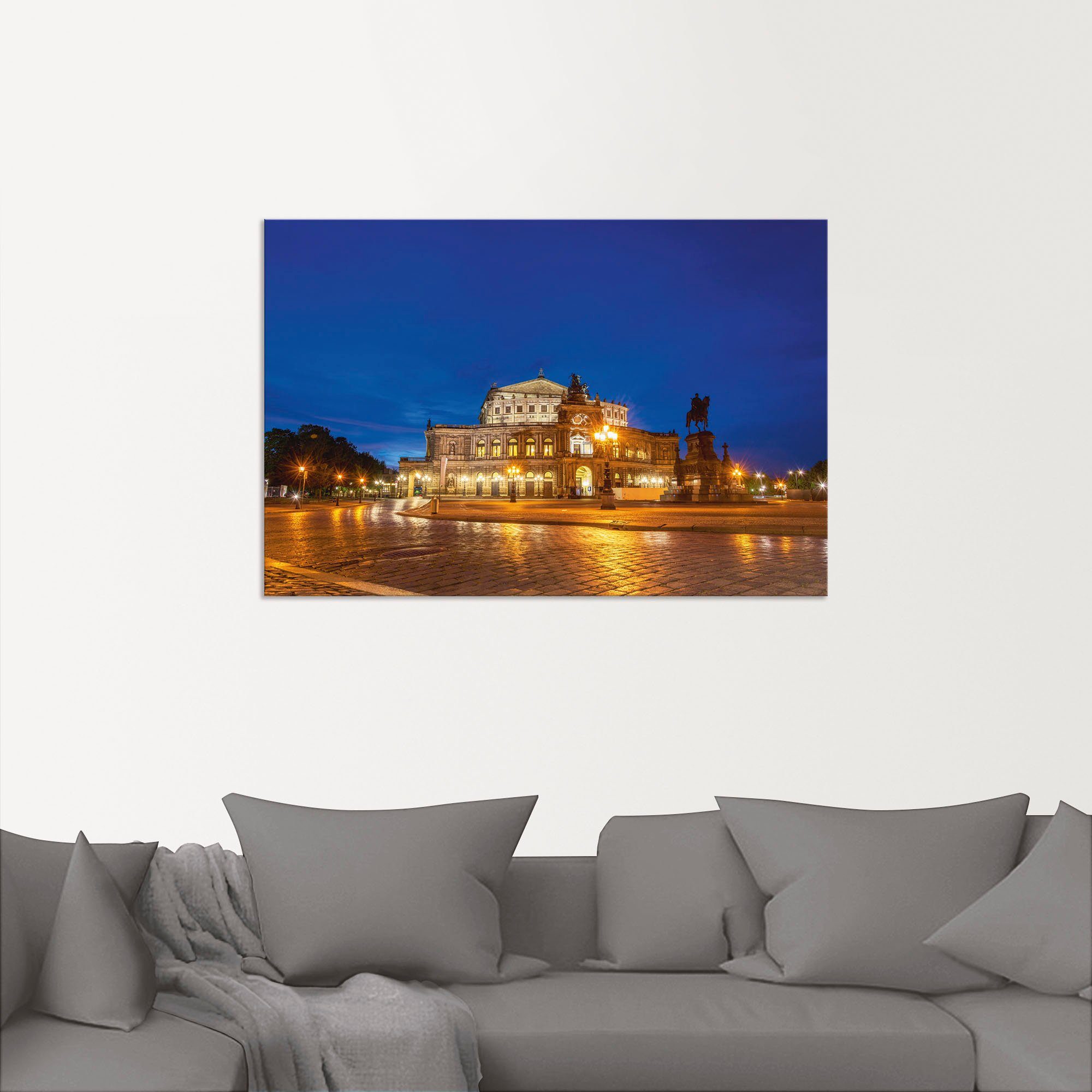 zur oder als Stunde, Dresden Dresden (1 Wandaufkleber Wandbild in blauen Größen Artland in St), Poster Leinwandbild, Alubild, Semperoper versch.