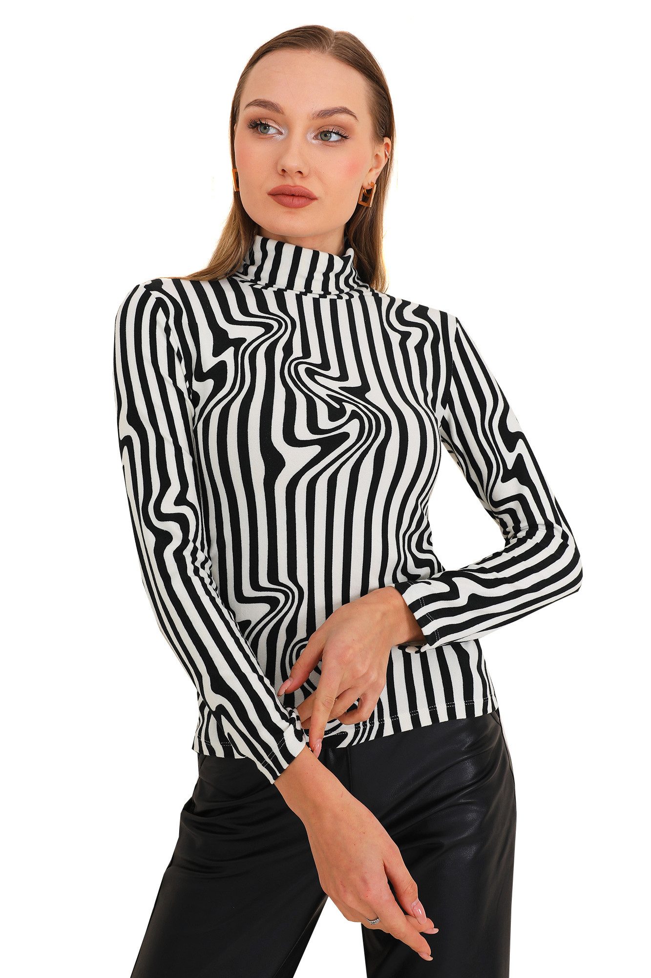 Bongual Rollkragenshirt Langarm gesteift Vintage Look günstig online kaufen