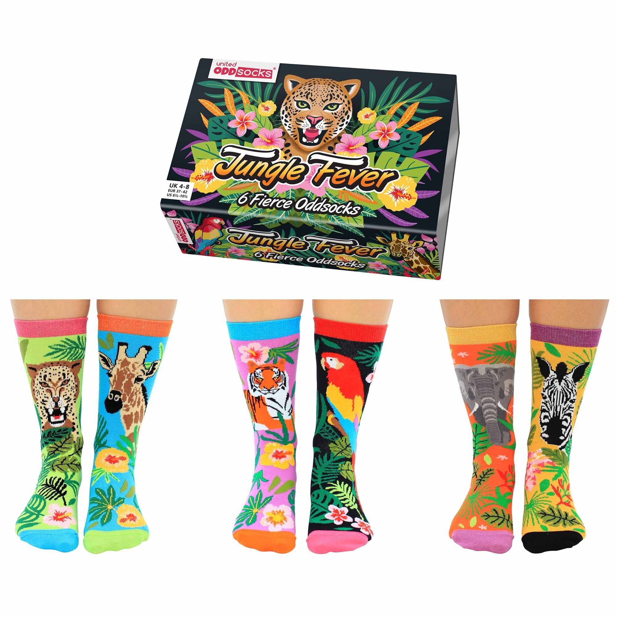 Kurzsocken Socken, Damen Mottomotive Jungle - Oddsocks Fever United Socken 6