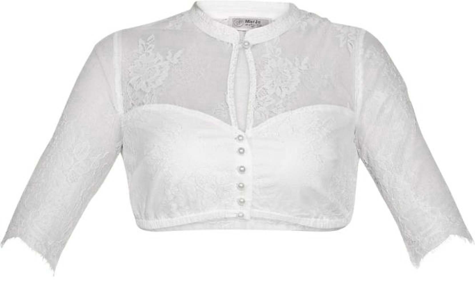 MarJo Dirndlbluse Dirndlbluse Nora-Madlenka weiß