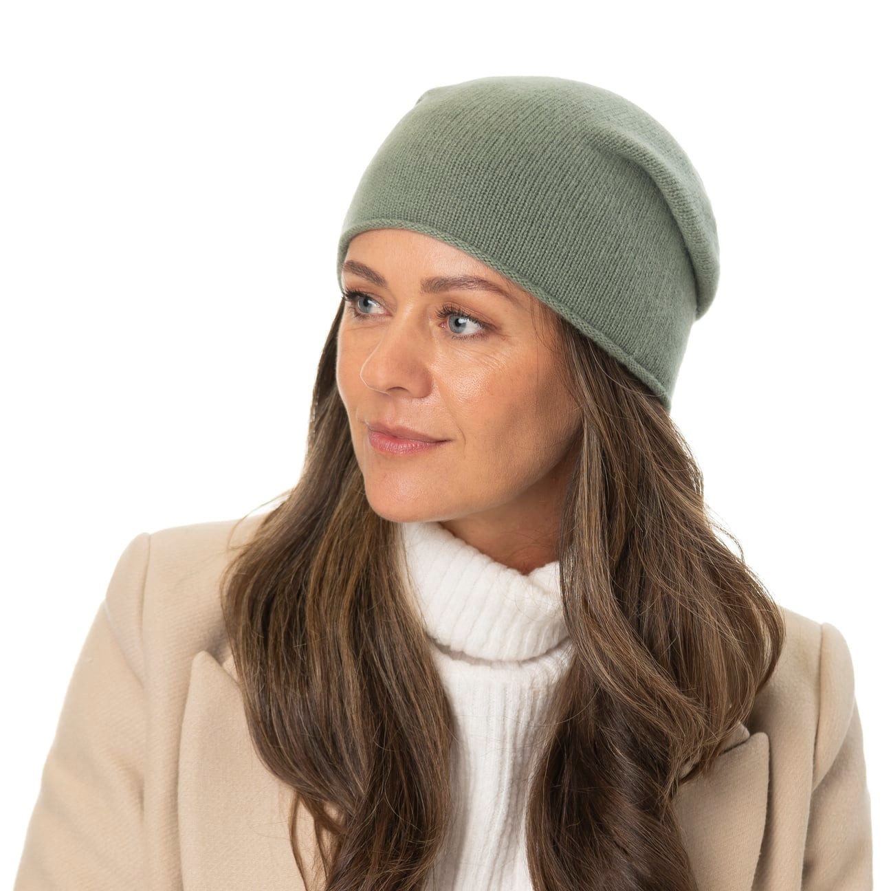 Seeberger Strickmütze (1-St) Kaschmirmütze Oversize