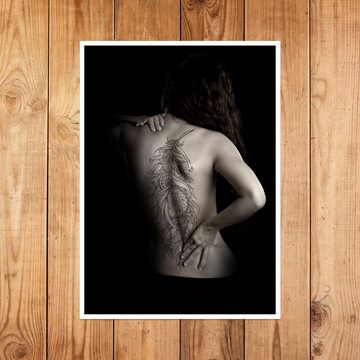 wandmotiv24 Poster Frau, Tattoo, Rücken, Models (1 St), Wandbild, Wanddeko, Poster in versch. Größen