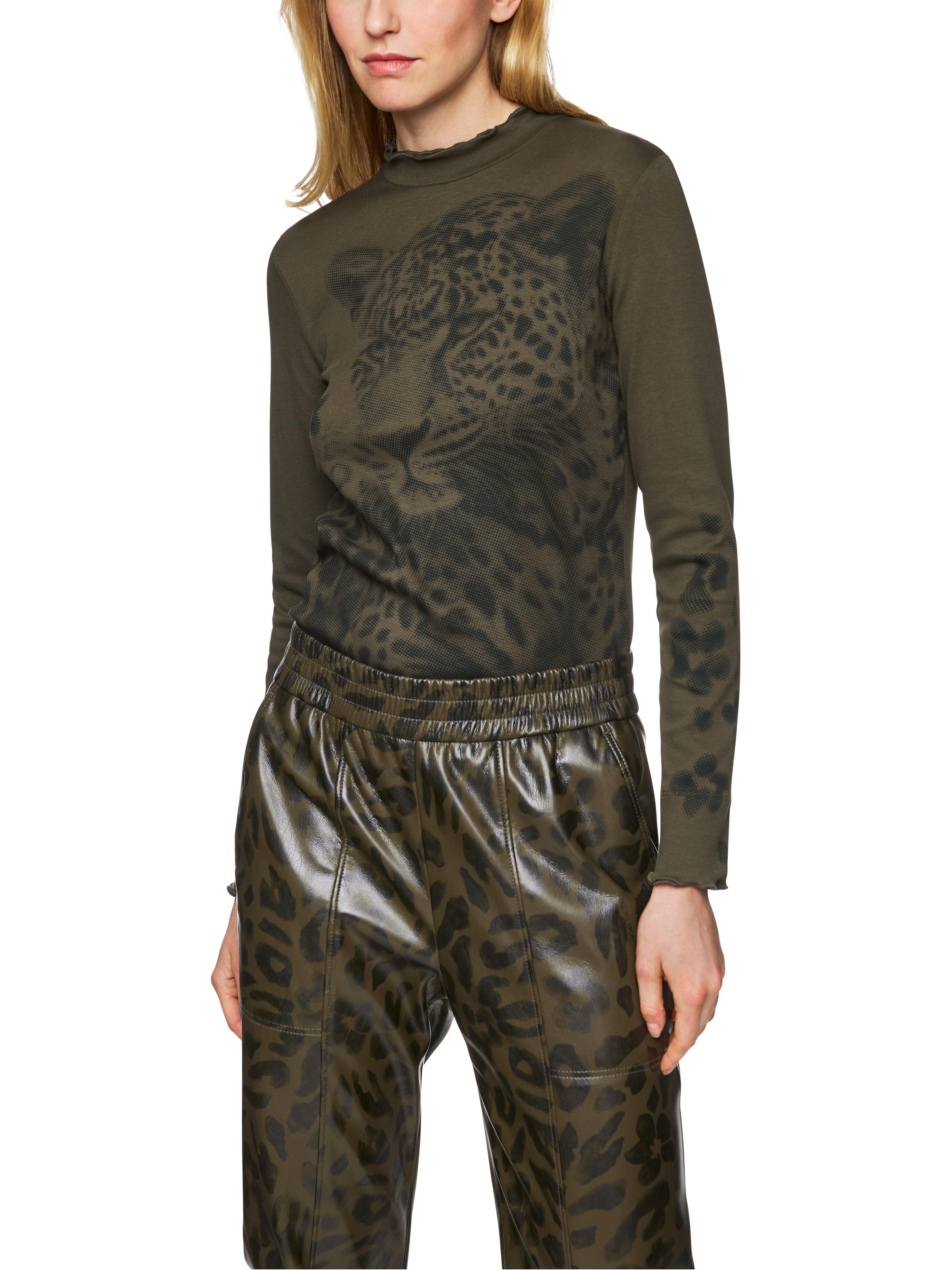 Marc Cain Langarmshirt Leo Hike Premium Damenmode schmal geschnitten, Rundh günstig online kaufen