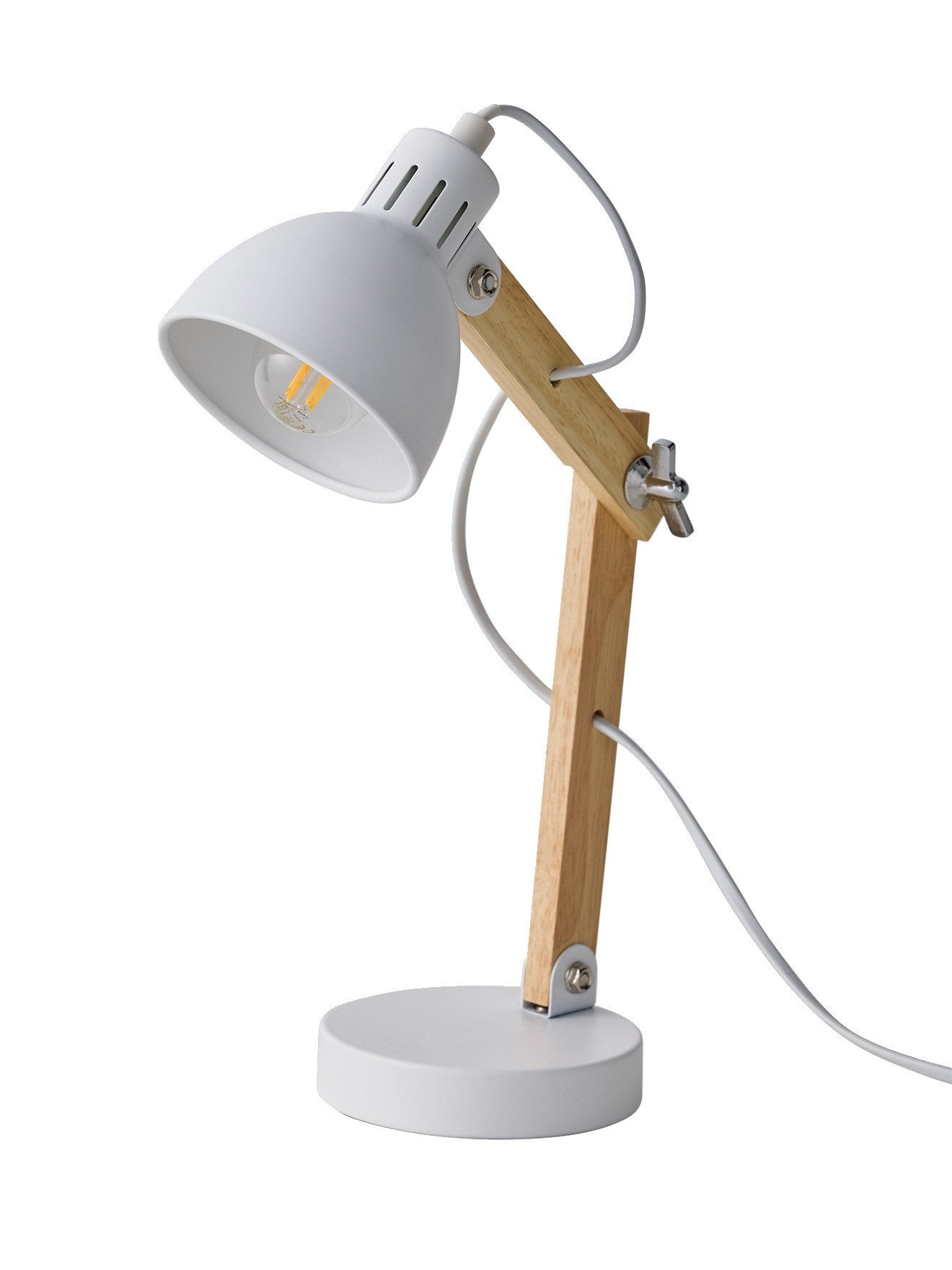 vertbaudet Nachttischlampe Schreibtischlampe mit Holz-Gelenkarm, Kinderzimmer