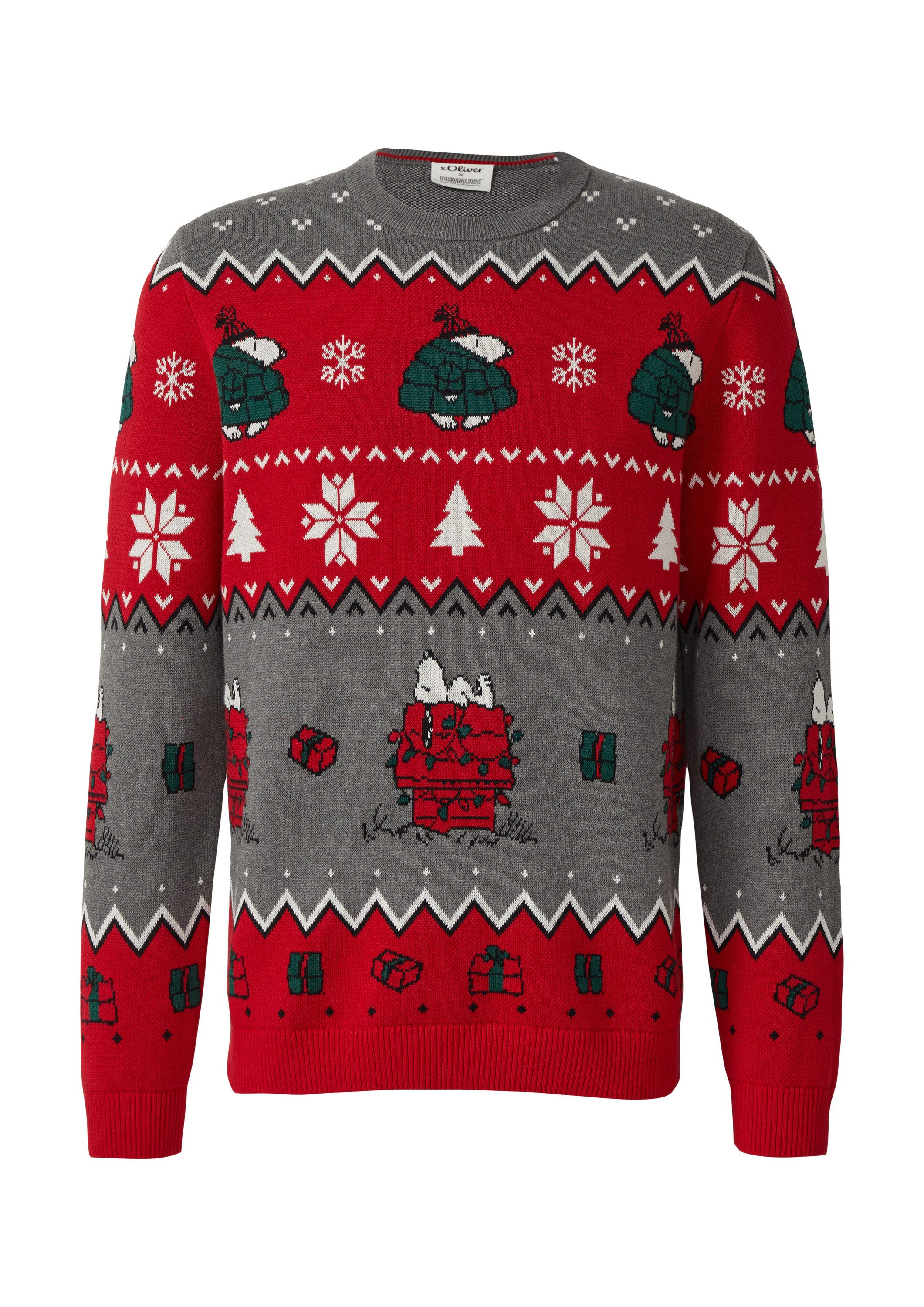 s.Oliver Sweatshirt Strickpullover Jacquard Strickpullover mit günstig online kaufen