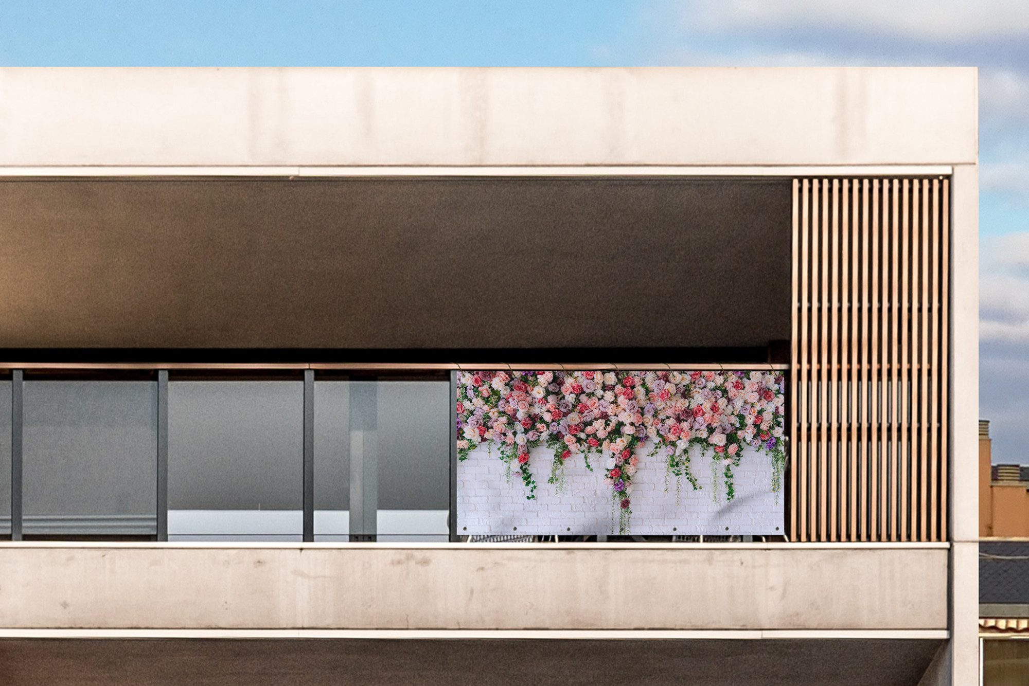 MuchoWow Balkonsichtschutz Blumen - Rosa - günstig online kaufen
