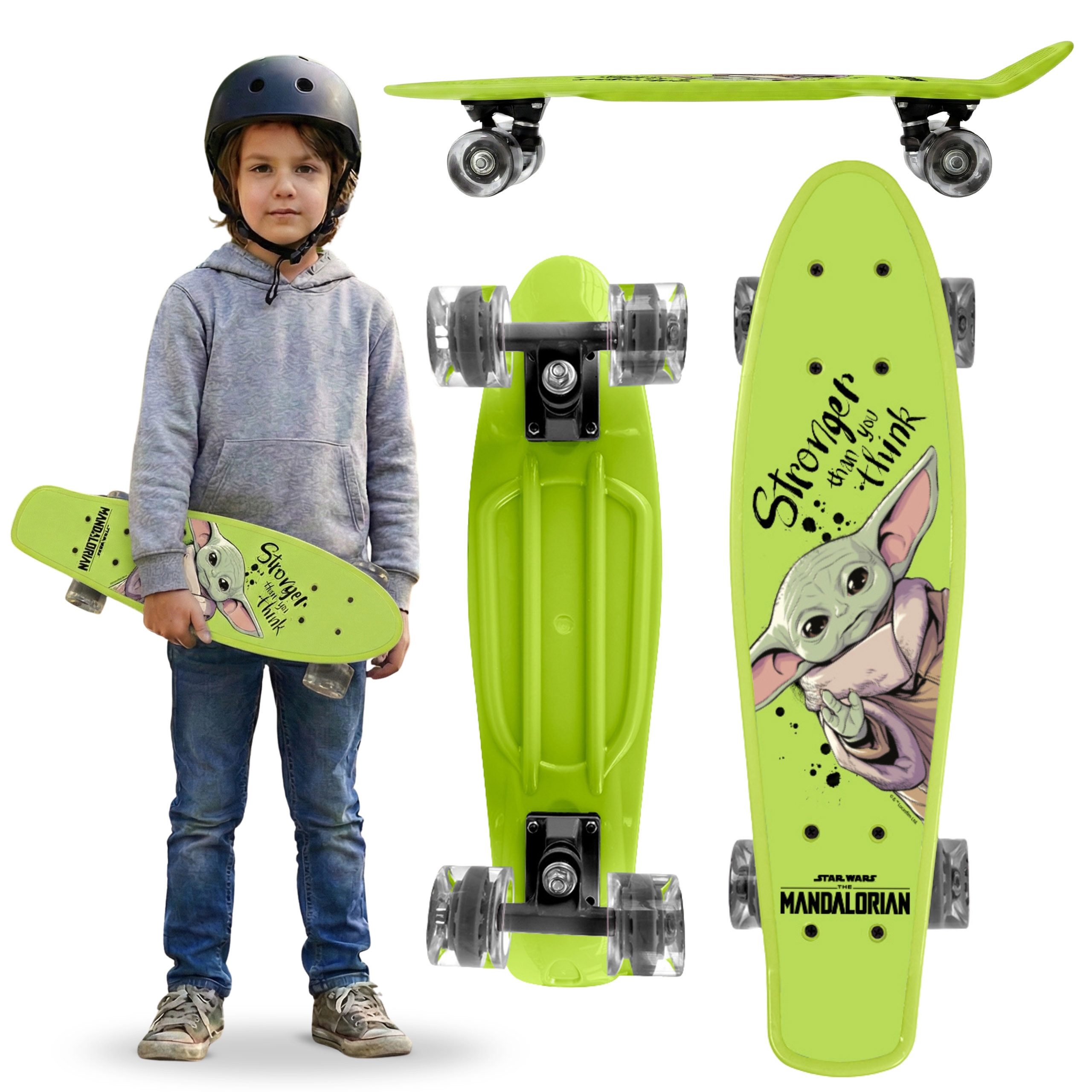 Miniskateboard STAR WARS Grogu Kinder Skateboard 55 cm, rutschfest, belastbar