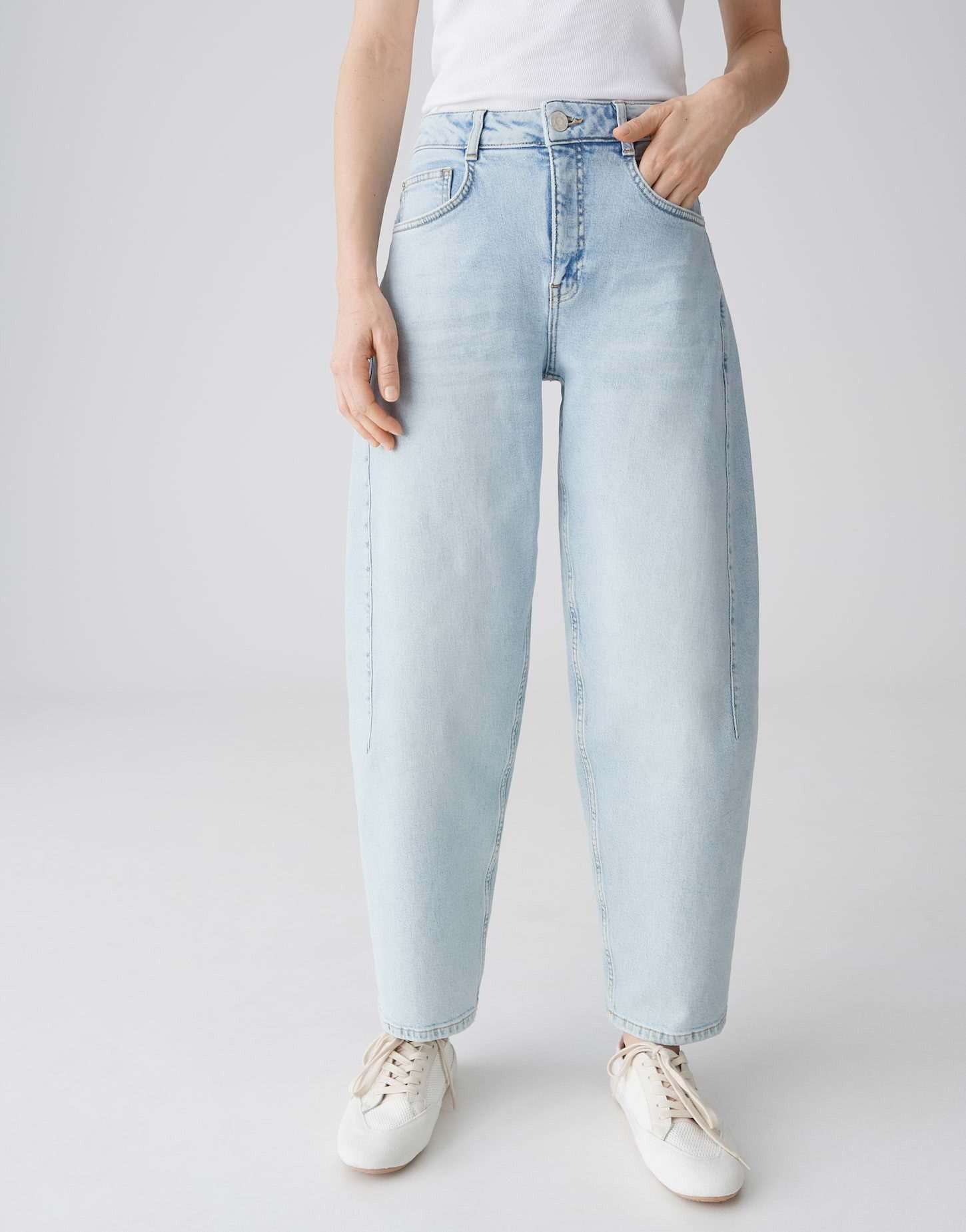 OPUS Relax-fit-Jeans Barrel Jeans aus BCI Cotton Mix Mid Rise Weicher Griff günstig online kaufen