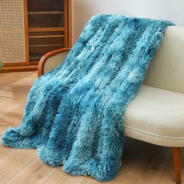 Wohndecke Kuscheldecke, Flauschige Decke, Wendedecke mit Langen Haaren, zggzerg