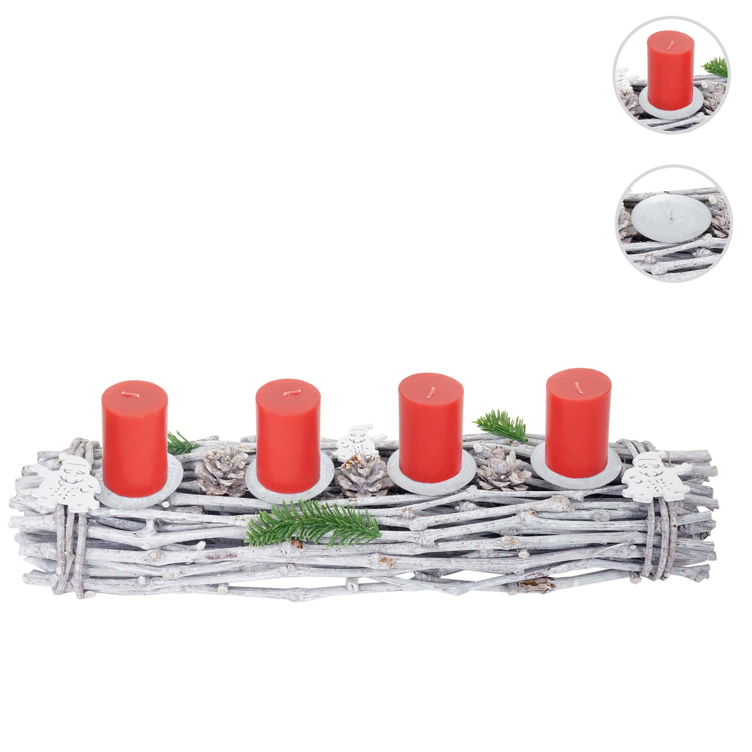 MCW Adventskranz T783-L, Mit 4 Kerzenhaltern, Aufwendig geschmückt