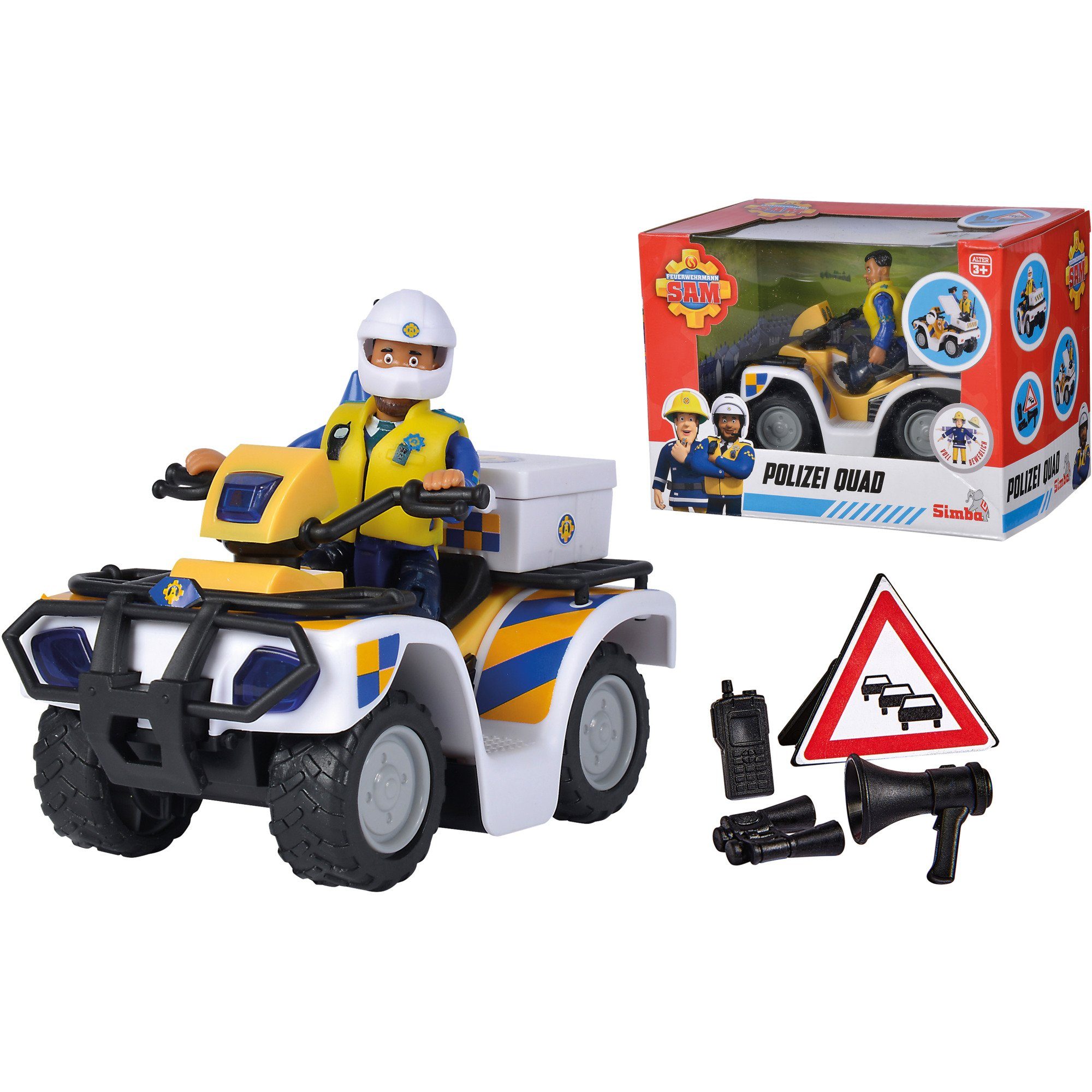 Feuerwehrmann Polizei-Quad SIMBA Spielzeug-Auto Sam