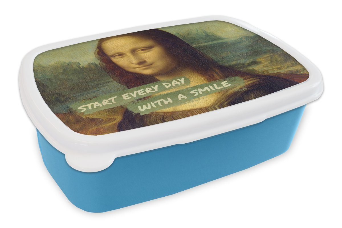 MuchoWow Lunchbox »Mona Lisa - Da Vinci - Zitat«, Kunststoff, (2-tlg),  Brotdose für kindergarten, Vesperbox, Snackbox, Brotbox, Jungen