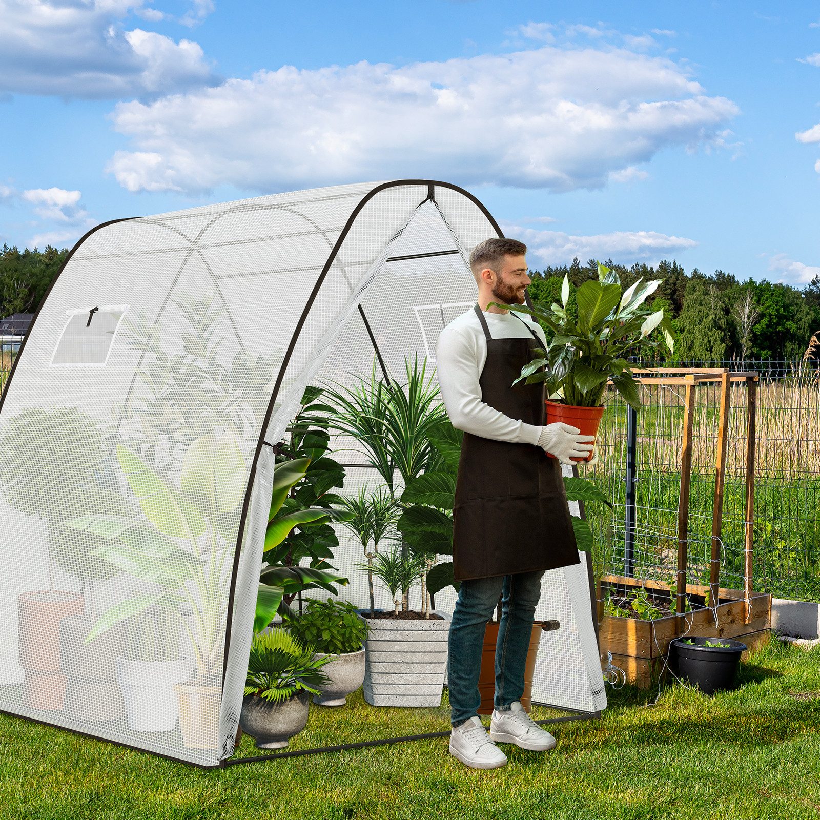 Sekey Foliengewächshaus 180 x 180 x 200...