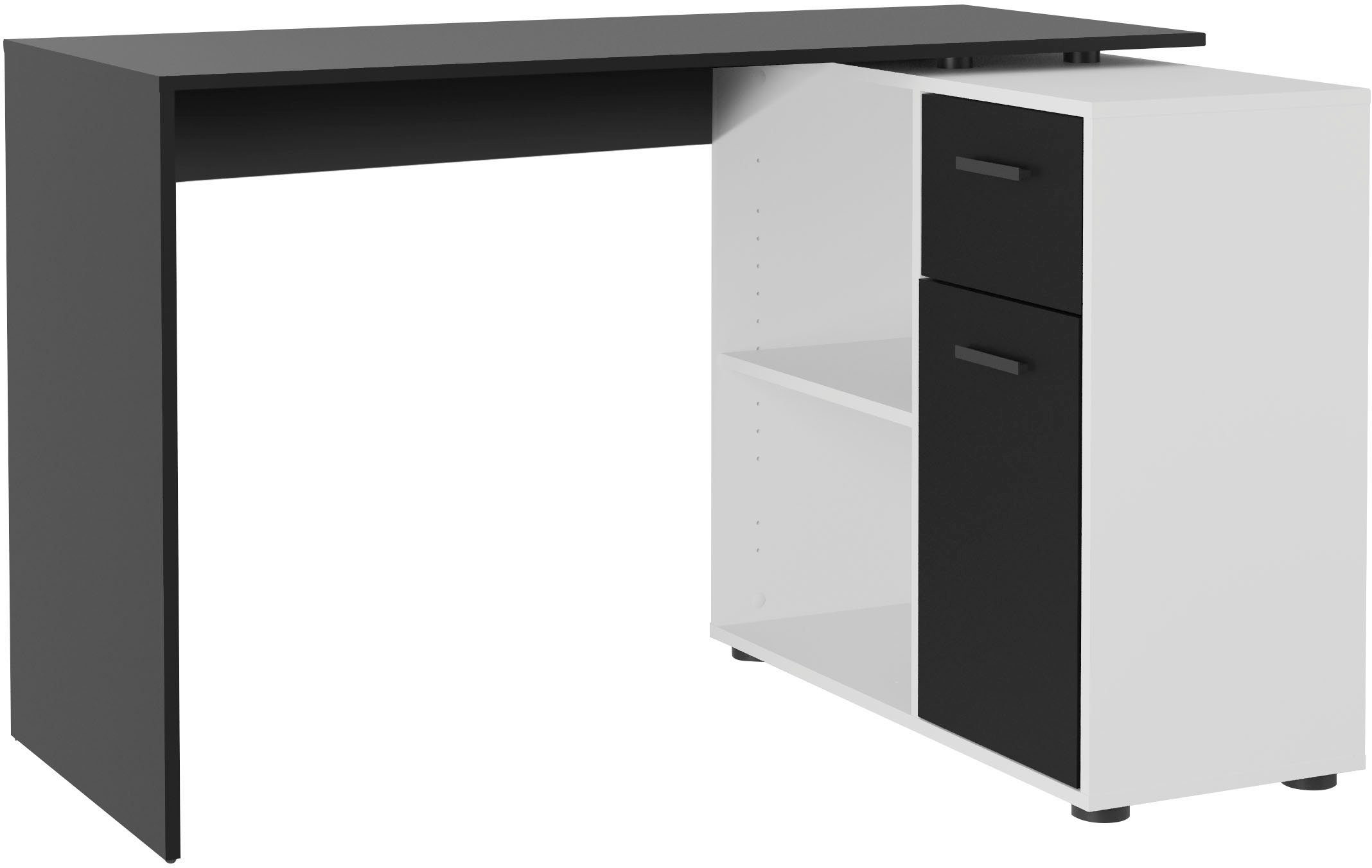 FMD Eckschreibtisch AUGSBURG, Schreibtisch/ Sideboard m. Stauraum, beids. m günstig online kaufen