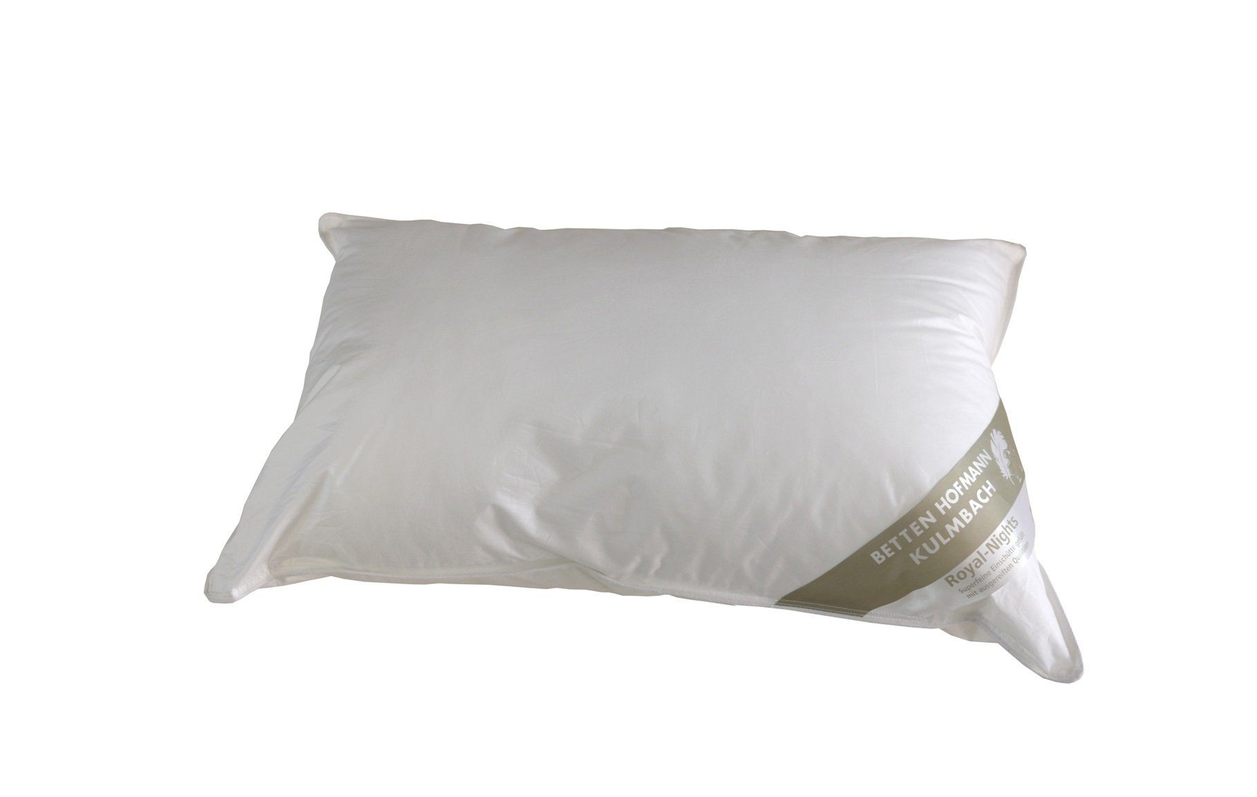 Betten Hofmann Federkopfkissen Betten Hofmann Franken Kopfkissen 40x60cm Federkissen 15% Daunen 350g, Füllung: 85% Federn, 15% Daunen, Bezug: 100% Baumwolle, Seitenschläfer, Rückenschläfer, medium gefüllt, Made in Germany, mit fränkischer Füllung