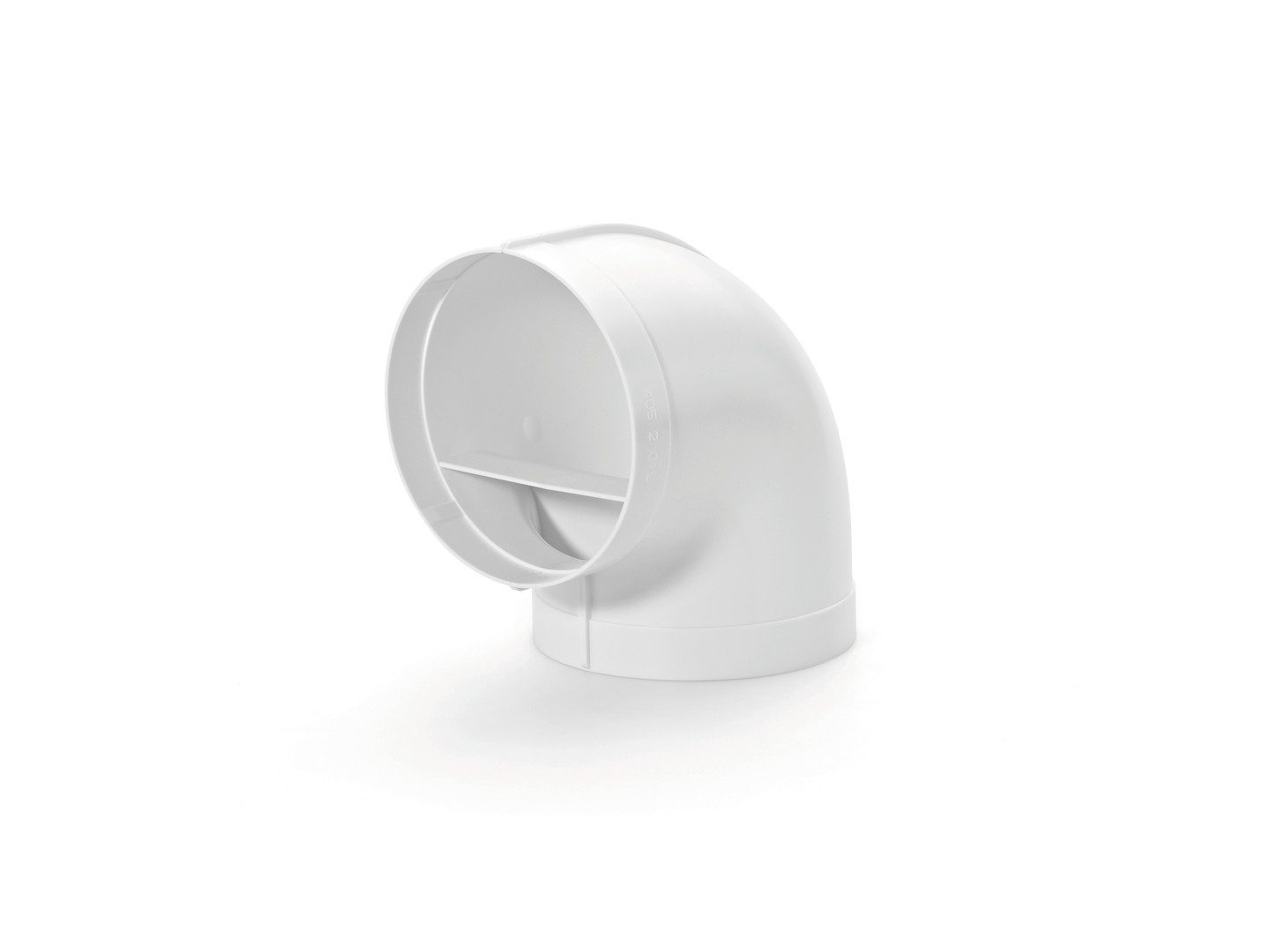 Abluft-Set COMPAIR® flow 150 R-RBV Rohrbogen 90° – Ø153 mm, weiß, mit Leitkörper