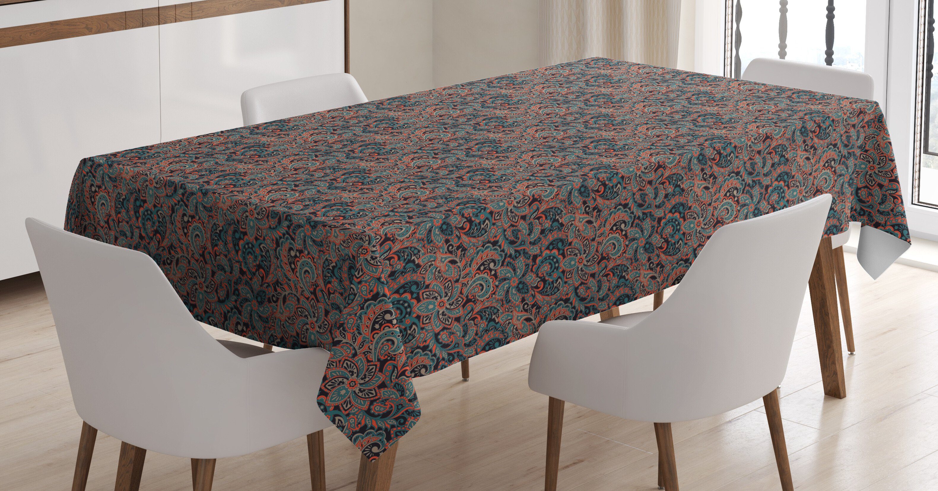 Waschbar Paisley-Motiv persisch Bereich Klare Außen Oriental Farbfest Farben, Tischdecke Für den geeignet Abakuhaus