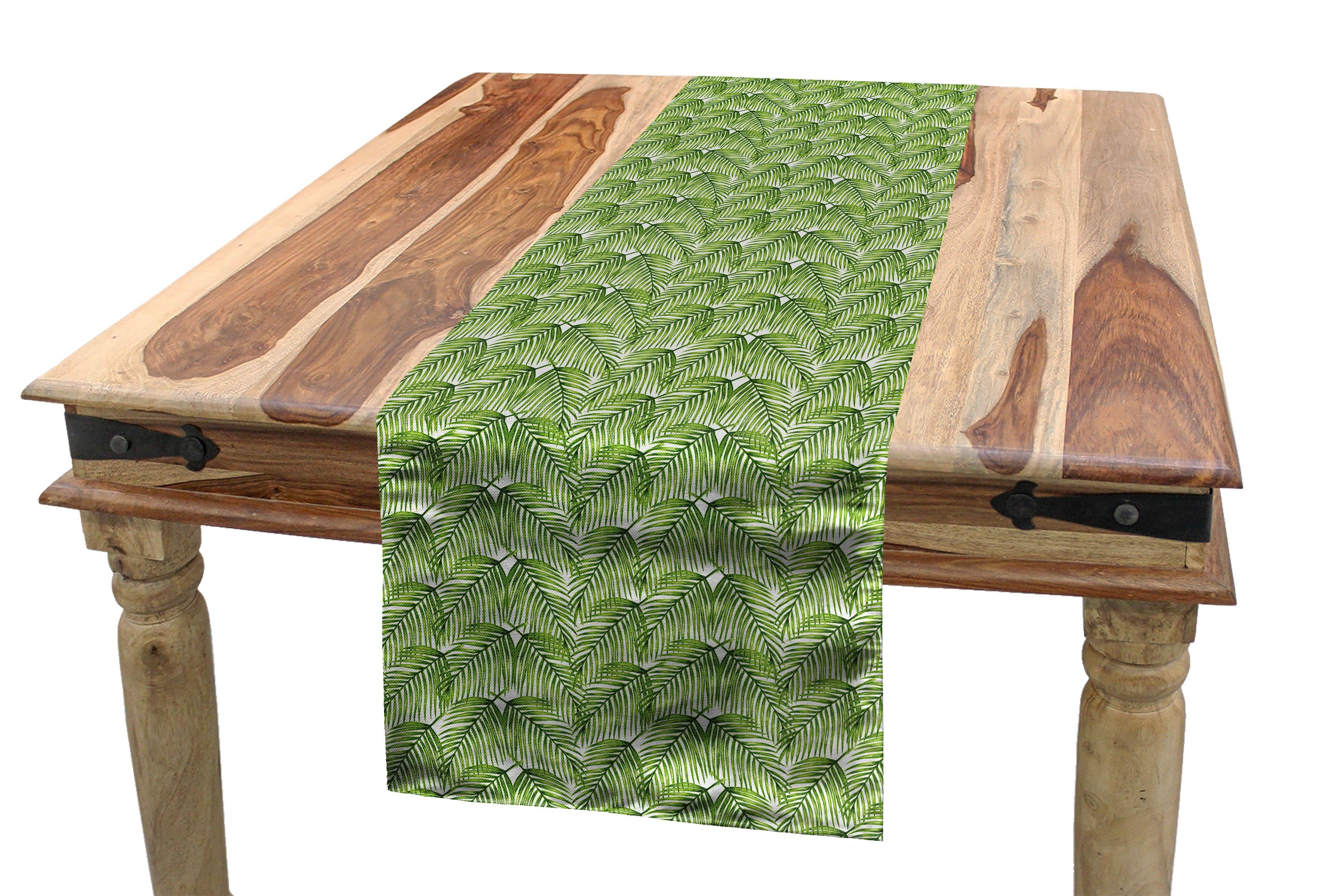 Abakuhaus Tischläufer Esszimmer Küche Rechteckiger Rahmen Exotische Tischläufer, Dekorativer Pflanze Branchen