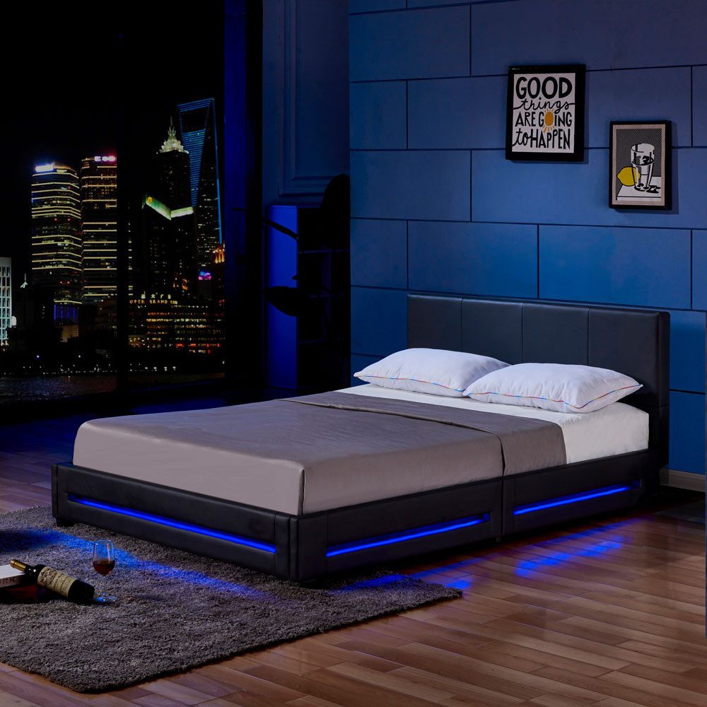 HOME DELUXE Bett LED Bett ASTEROID (Set, 2-tlg., inkl. Lattenrost & LED Bel günstig online kaufen