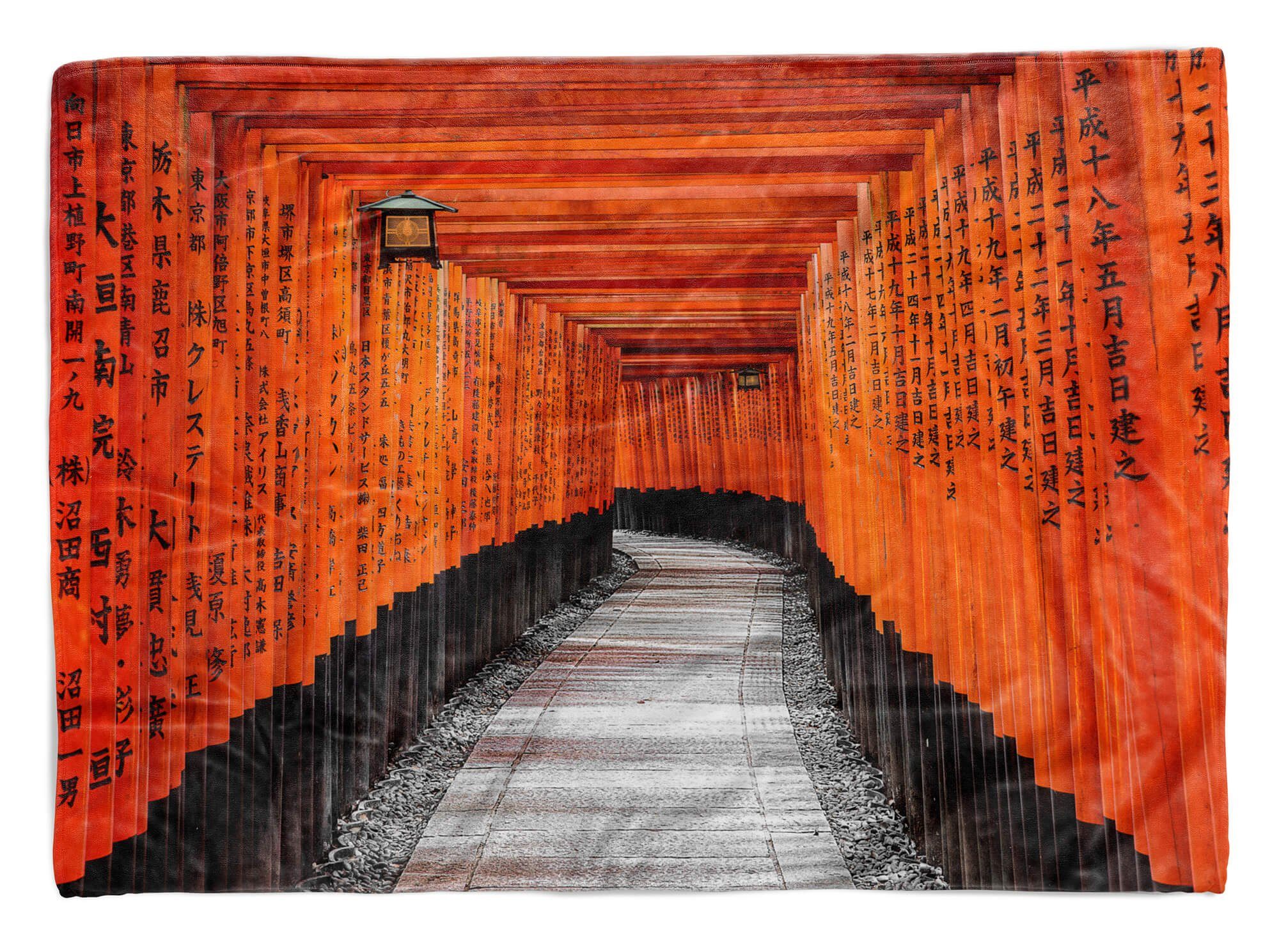 Handtücher Handtuch Kuscheldecke (1-St), Saunatuch Handtuch Strandhandtuch Sinus Art mit Fotomotiv Fushimi Baumwolle-Polyester-Mix Inari-Tais,