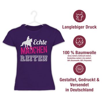 Shirtracer T-Shirt Echte Mädchen reiten Pferd