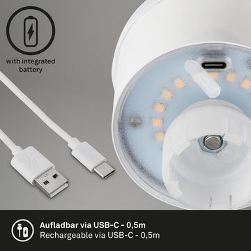 Briloner Leuchten Tischleuchte 7485013, dimmbar, Touch, USB Aufladung, Akku, LED fest verbaut, Warmweiß, Flaschenlicht, 11x9cm, kupferfarbig, 2,6W,Spritzwasserschutz