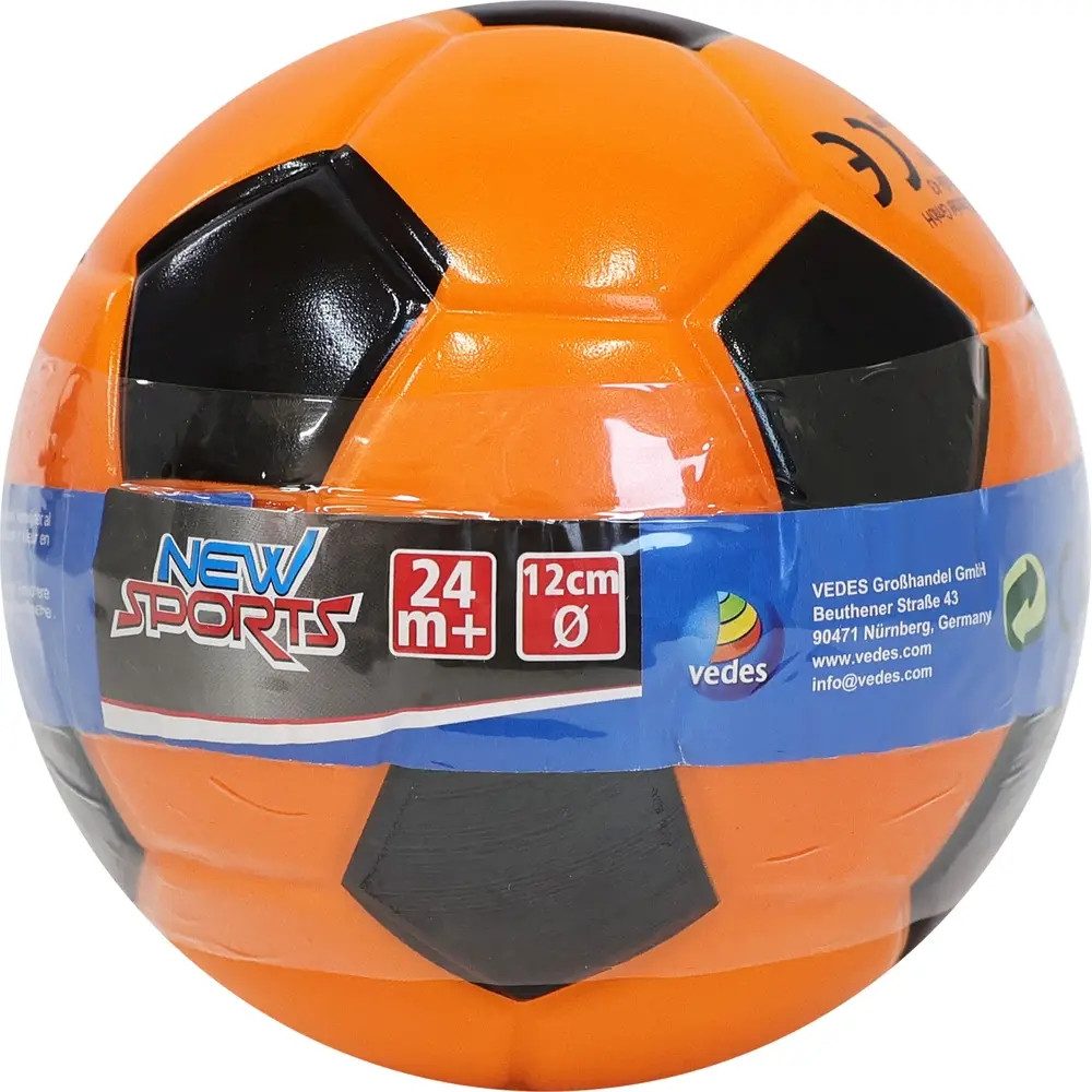 Spielball NSP Fußball orange/schwarz PU, #12cm