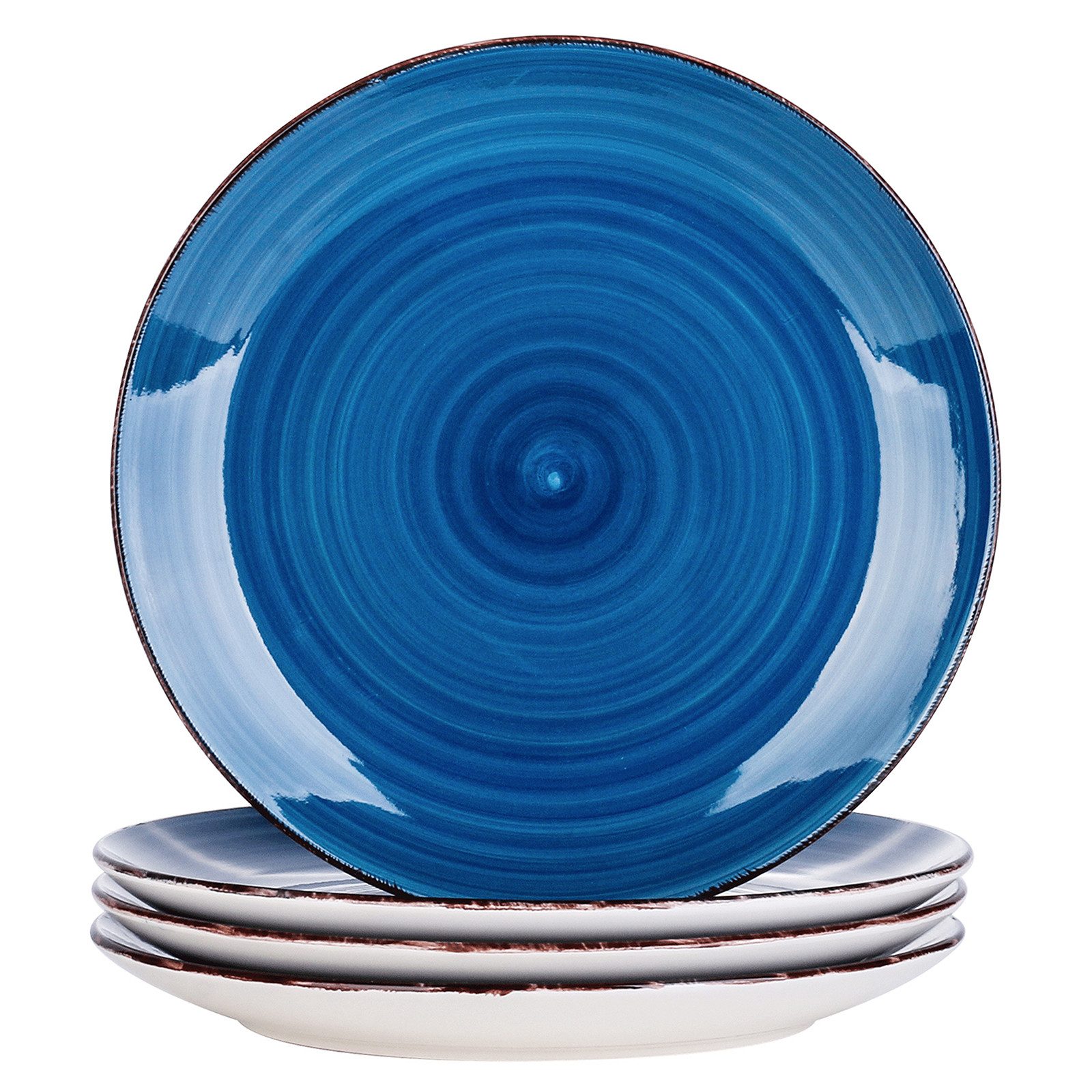 vancasso Speiseteller 4-tlg Speiseteller, Steingut Essteller, blau, (4 St)