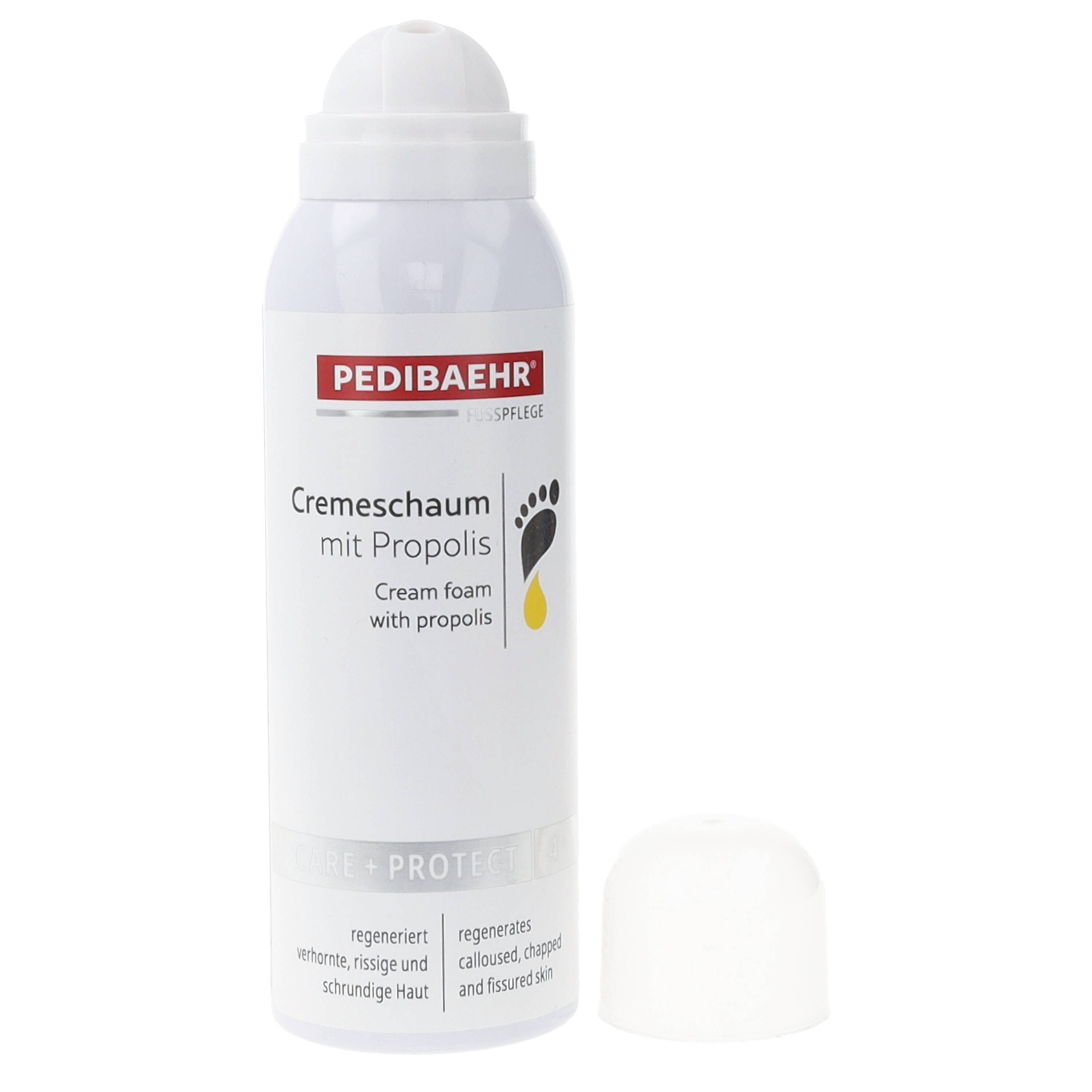 Pedibaehr Fußschaum Pedibaehr Cremeschaum Propolis 125ml für besonders trockene Haut, 1-tlg., pflegt & regeneriert mit Jojoba- & Mandelöl