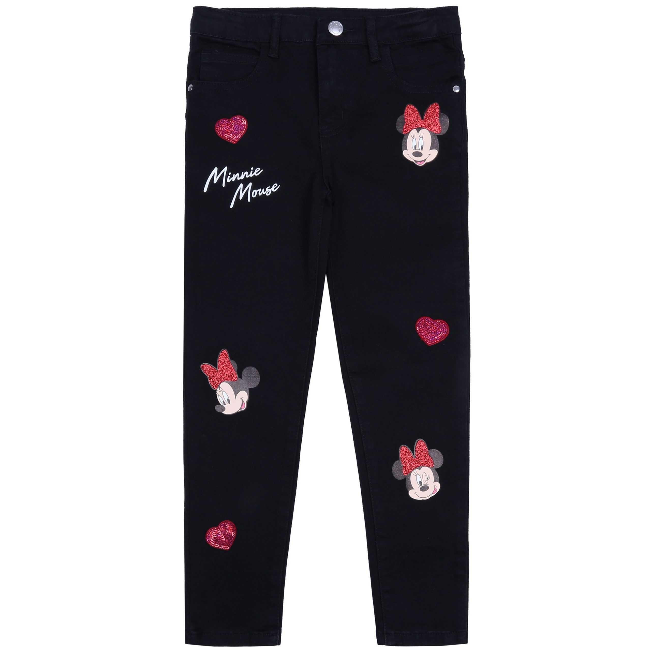 Disney Minnie Mouse Schlupfhose DISNEY Minnie Mouse Jeanshose für Mädchen, bequeme Jeans