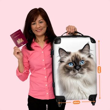 NoBoringSuitcases.com© Koffer Katze - Haustier - Ragdoll 67x43x25cm, 4 Rollen, Mittelgroßer Koffer für Erwachsene, Reisekoffer