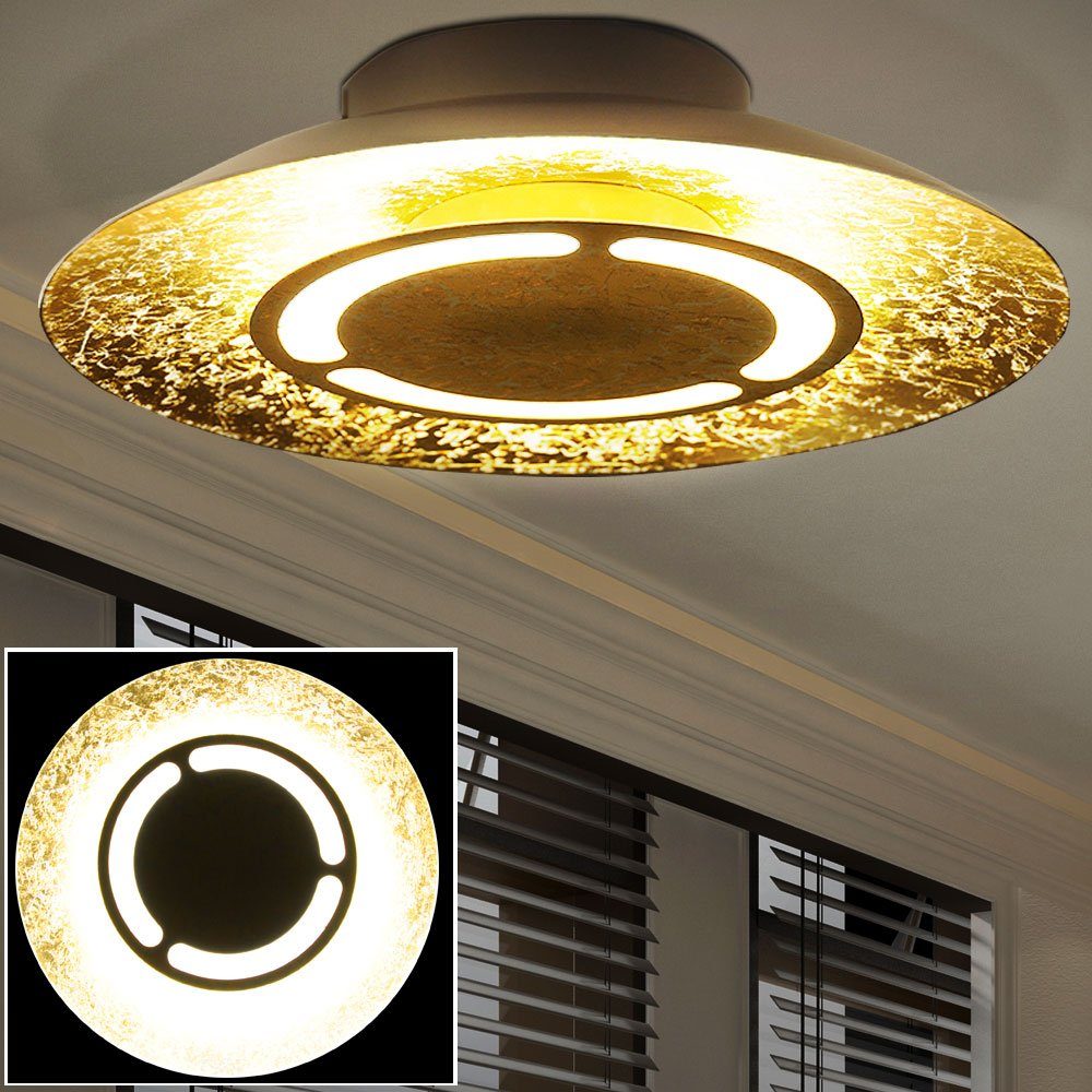 gold etc-shop Warmweiß, verbaut, LED Wohnzimmerleuchte LED-Leuchtmittel Esszimmerlampe, Deckenleuchte, LED Deckenleuchte weiß fest