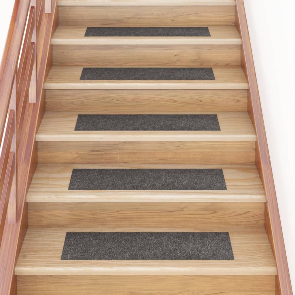vidaXL Stufenmatte Selbstklebende Treppenmatten 15 Stk 76x20 cm Graubraun