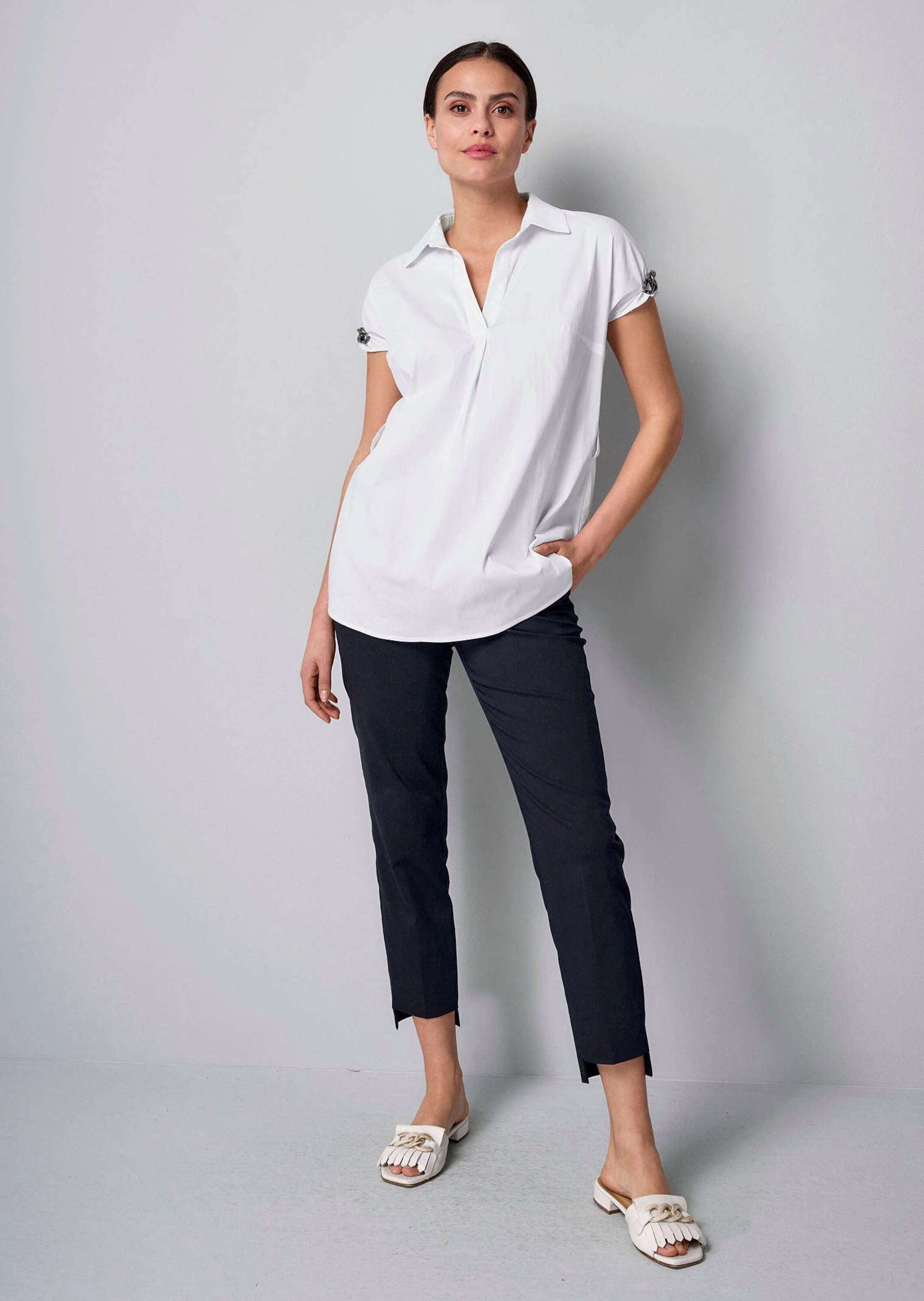 Alba Moda Schlupfbluse Longbluse mit Kettendetails günstig online kaufen