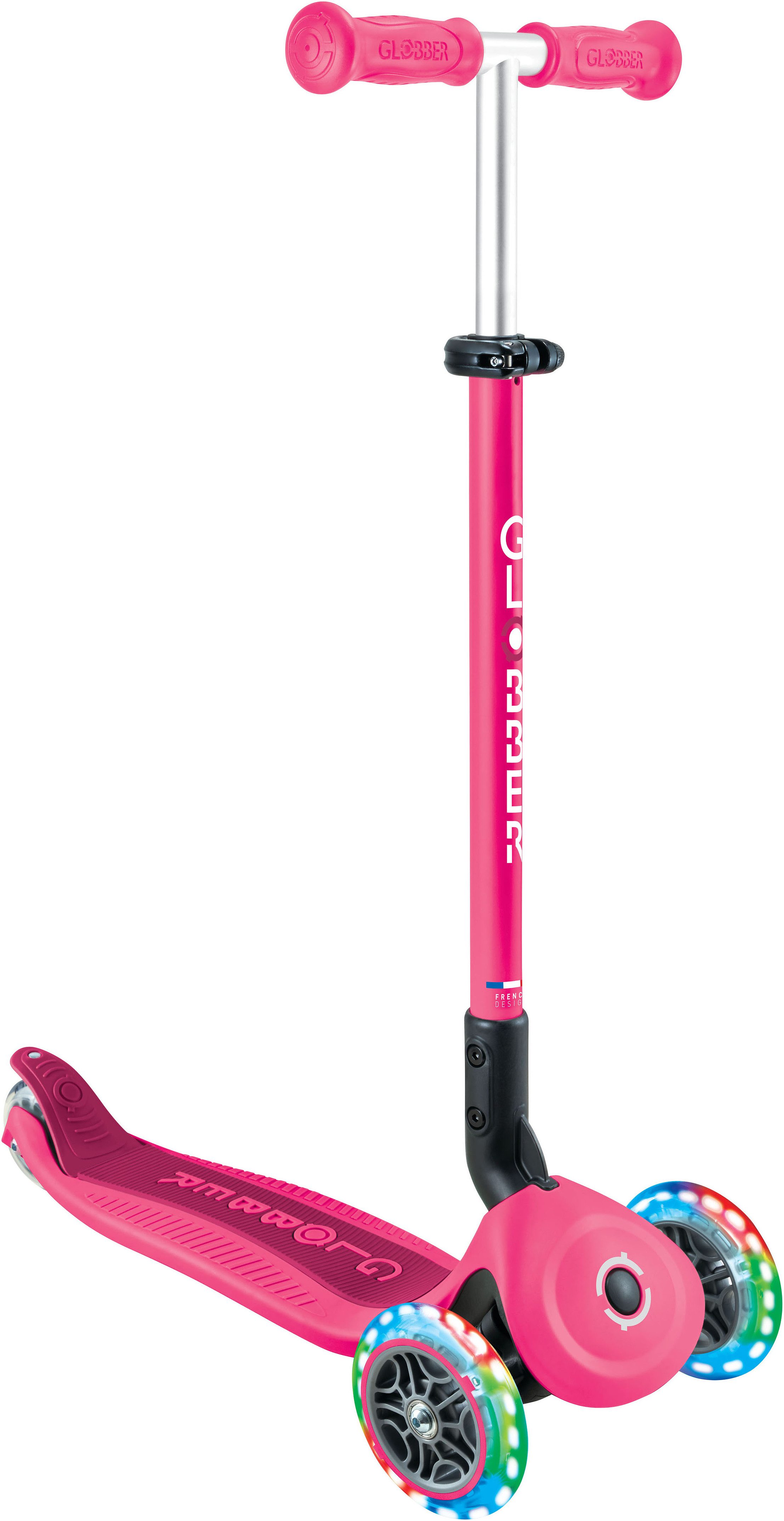 Globber Tretroller GO-UP ACTIVE LIGHTS mit Leuchtrollen, Dreirad, Laufrad und Scooter