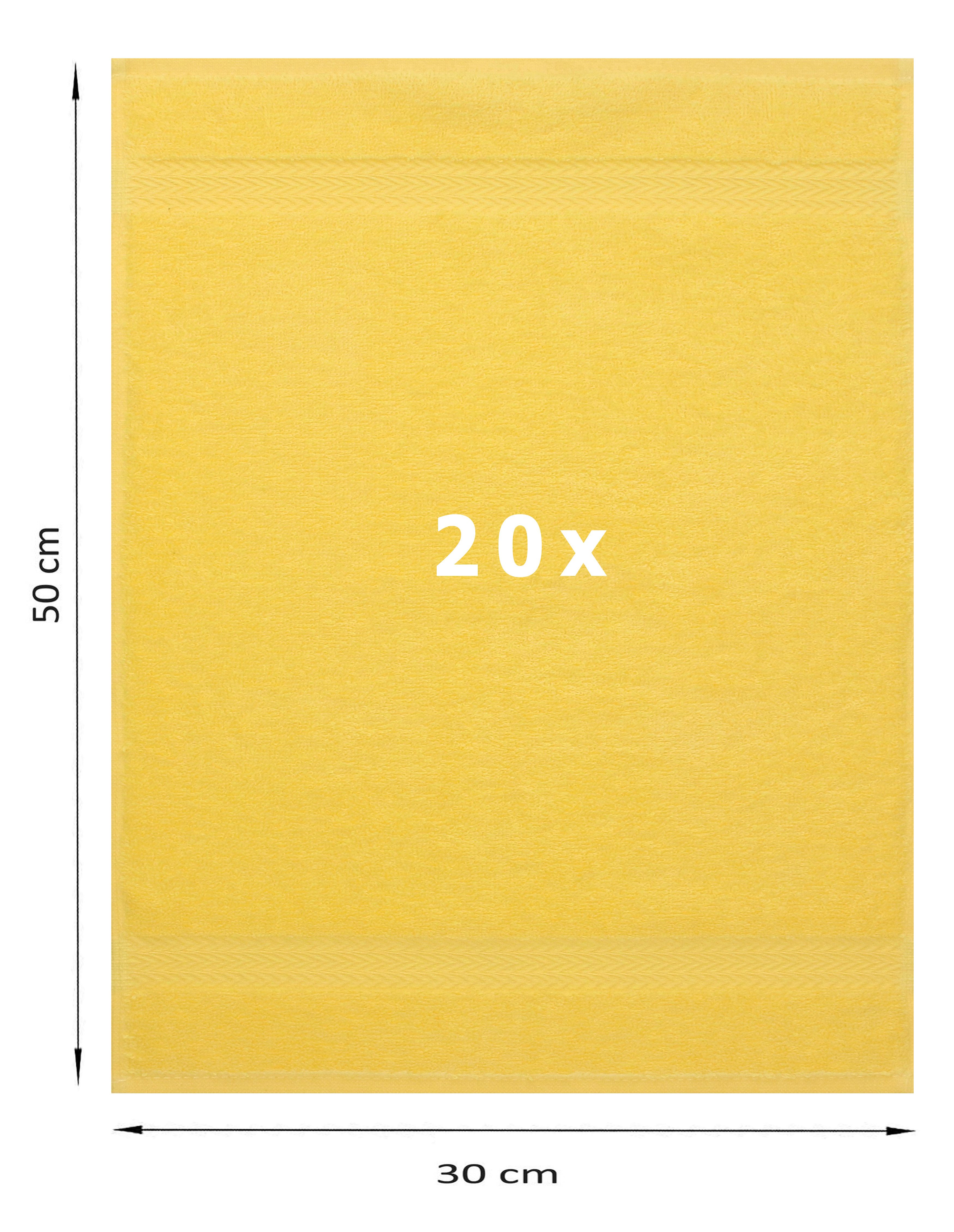 Betz Gästehandtücher 20 er Gästetuch-Set Premium 30x50 cm Farbe gelb, 100% Baumwolle