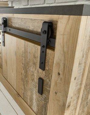 Furn.Design Wandhängeschrank Stove, Küchenschrank in Used Wood, mit Schwebetür