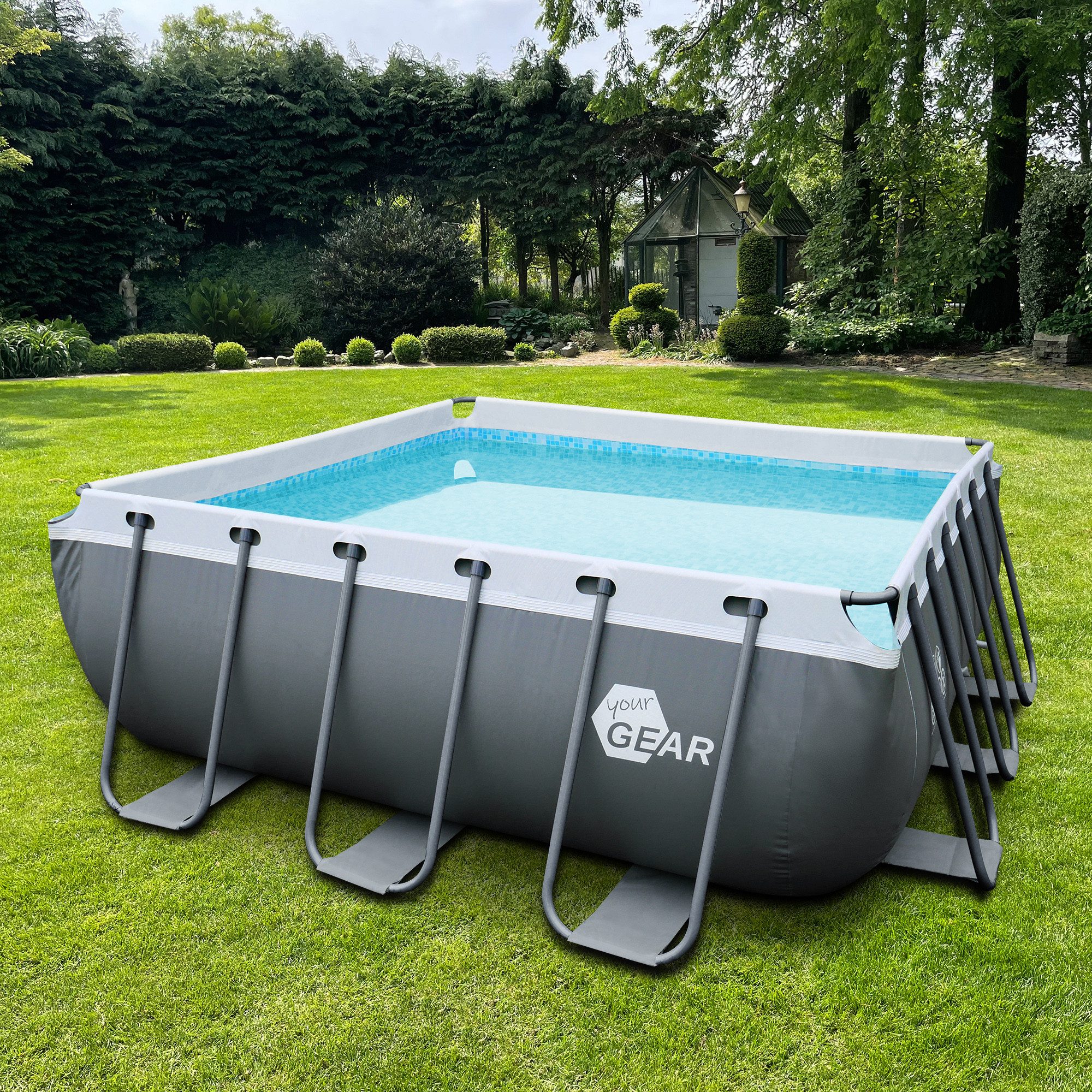 yourGEAR Rechteckpool Familien Pool 3x3x1m Gartenpool Schwimmbecken Schwimmbad Planschbecken