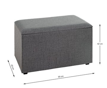 HAKU Truhe HAKU Möbel Sitztruhe (BHT 65x42x40 cm) BHT 65x42x40 cm grau Mülleimer