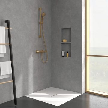 Villeroy & Boch Duschsystem Verve Showers, Höhe 69 cm, 3 Strahlart(en), Duschgarnitur mit drei Strahlarten - Brushed Gold