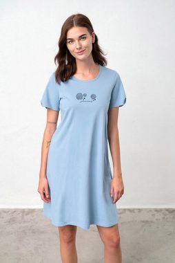 Vamp Nachthemd (Set, 1-tlg., Set) exquisites Damen Sleepshirt 95cm Nachthemd maritime Details