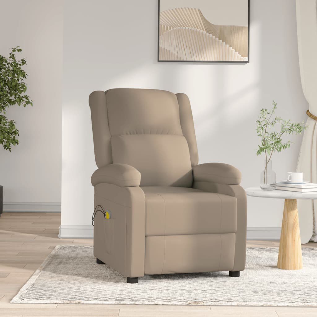 (1-St) Massagesessel Elektrisch Cappuccino-Braun vidaXL Kunstleder Massagesessel