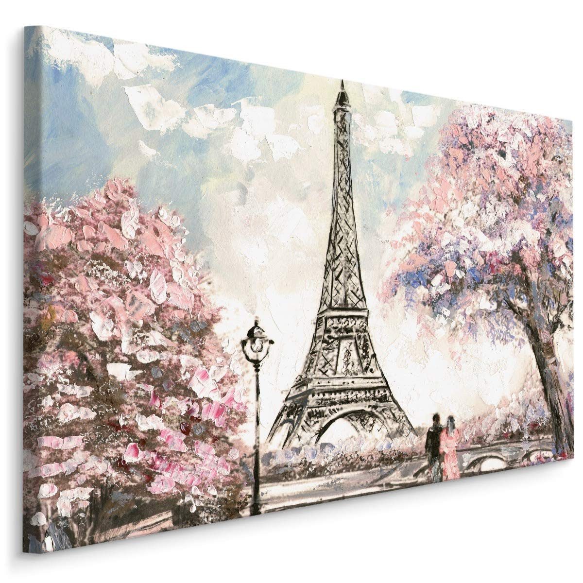Muralo Leinwandbild Architektur – Leinwandbild Wandbild Kunstdruck Wohnzimmer, Gebäude (1 St), Paris – Stadt – Frankreich, 30 x 20 cm, aufhängefertig