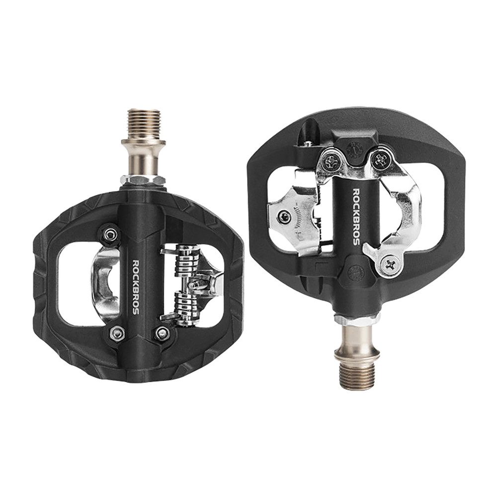 ROCKBROS Fahrradpedale Klickpedale Plattformpedale Kombipedale (Spar-Set, 2-tlg., 296 g/Paar leicht)