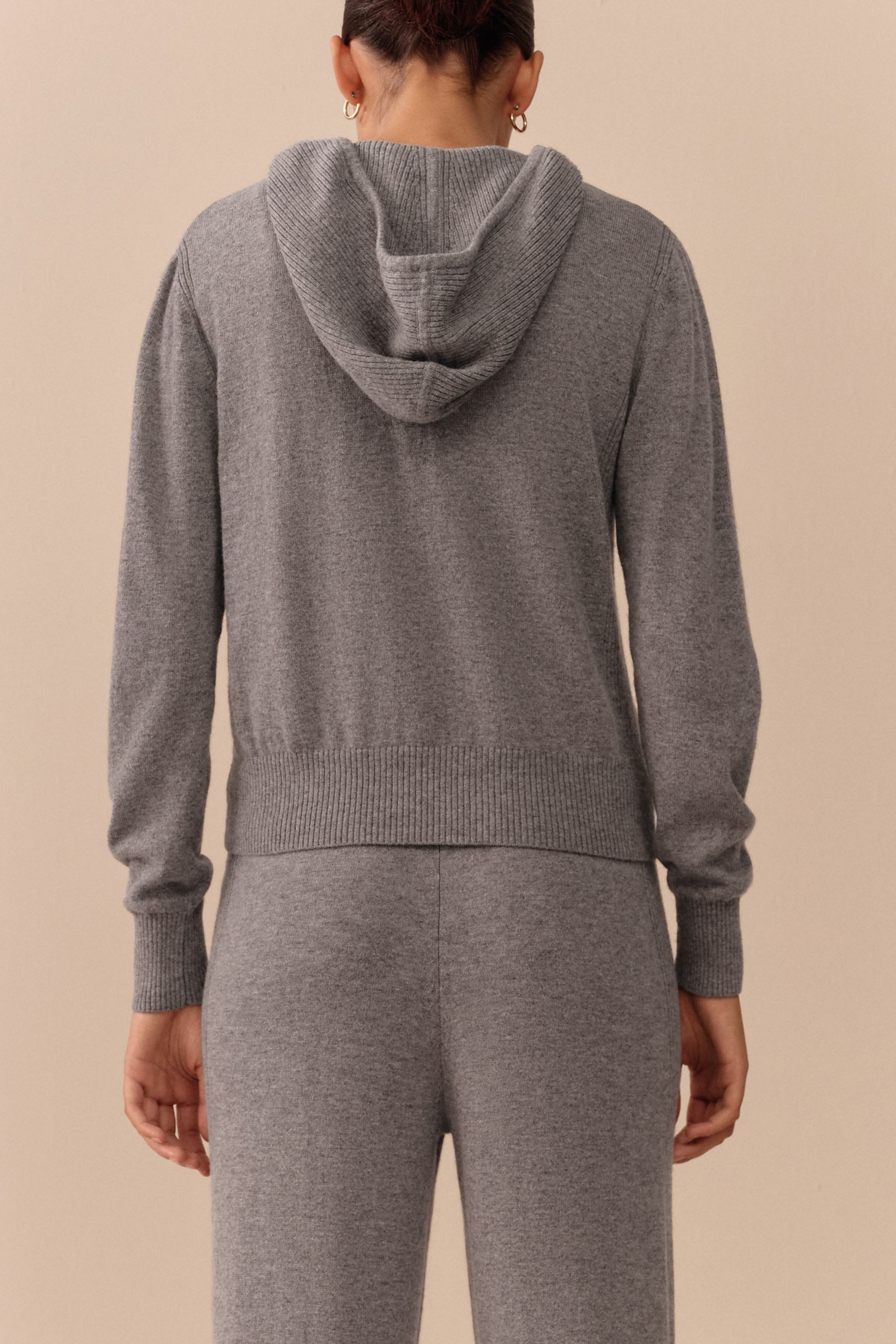 Next Strickpullover Gestrickte Co-Ord Kapuzenjacke aus Kaschmirmix (1-tlg) günstig online kaufen