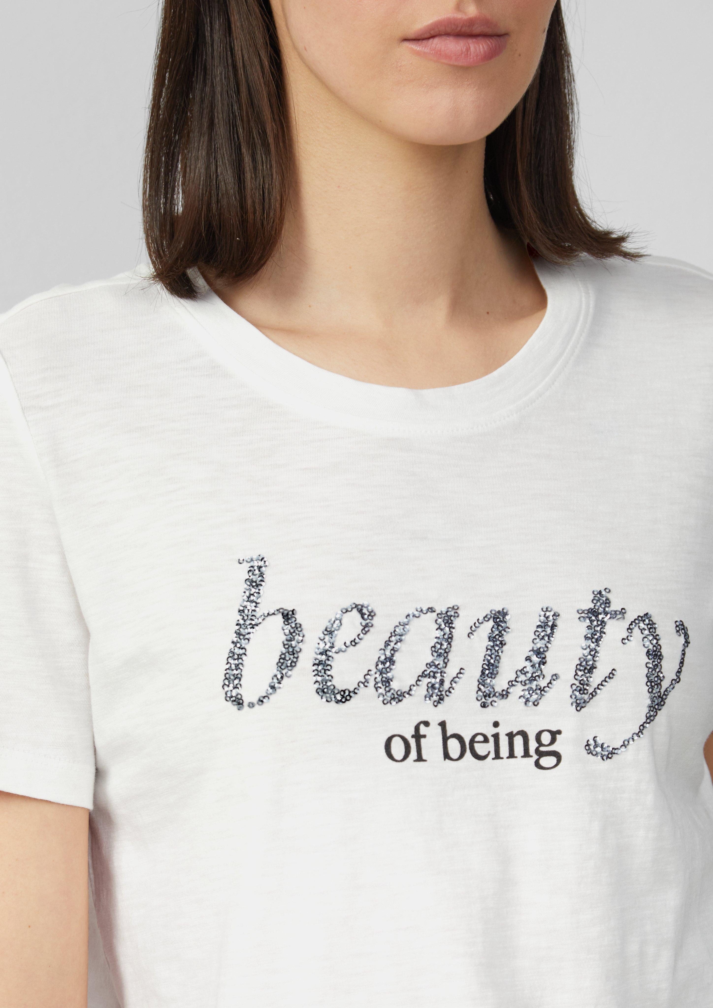 s.Oliver Kurzarmshirt Jersey-T-Shirt mit Schriftprint und günstig online kaufen