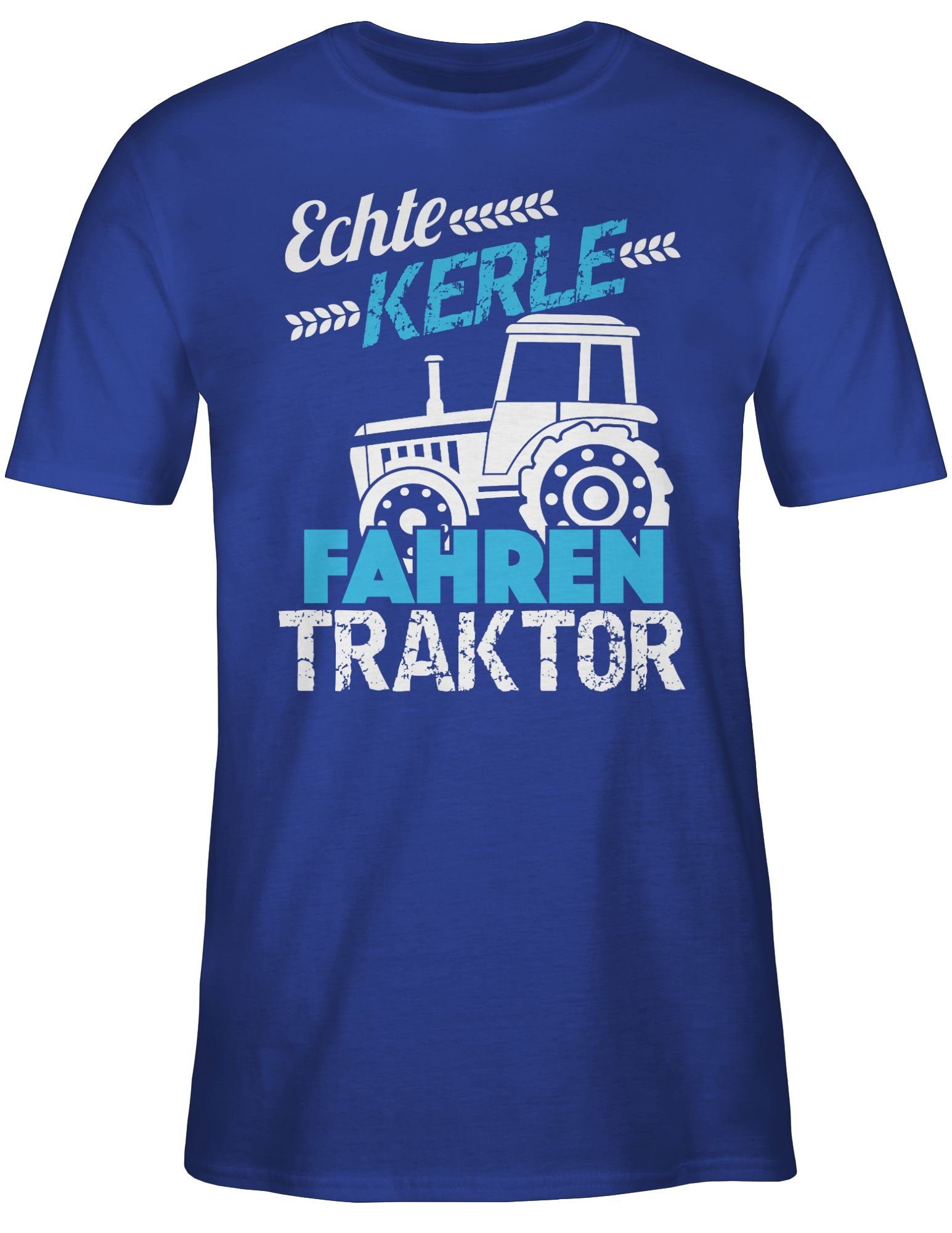 03 Shirtracer Echte Royalblau T-Shirt Kerle Traktor fahren Traktor