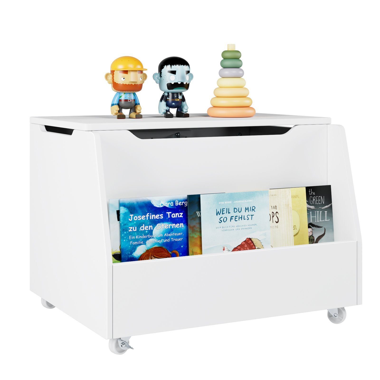 HOMECHO Spielzeugtruhe, Holz Sitzbank Stauraum auf Rädern Aufbewahrungstruh günstig online kaufen