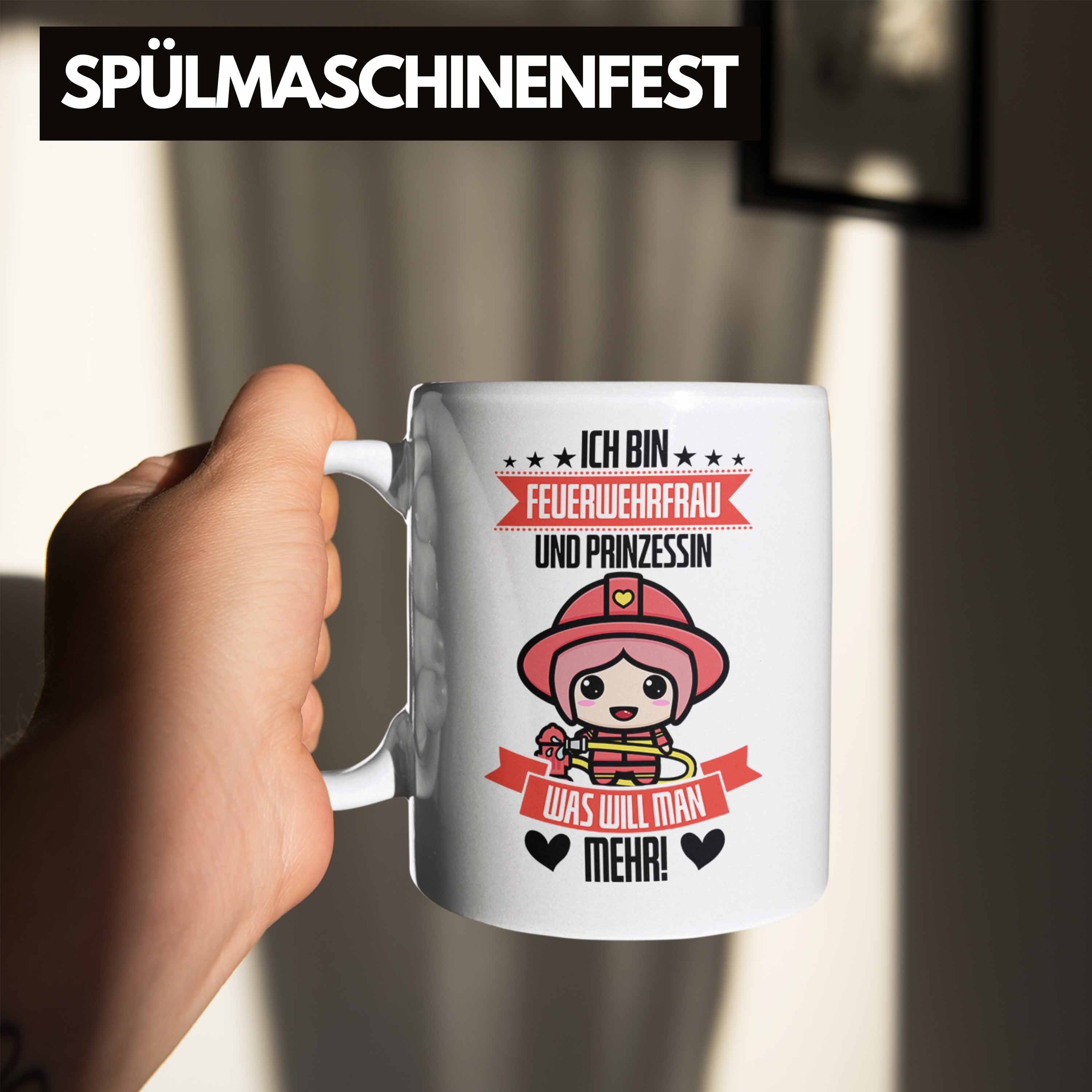 Lustige in Feuerwehrfrau Frauen Geschenk Trendation für Weiss Tasse Tasse Feuerwehr der Prinz