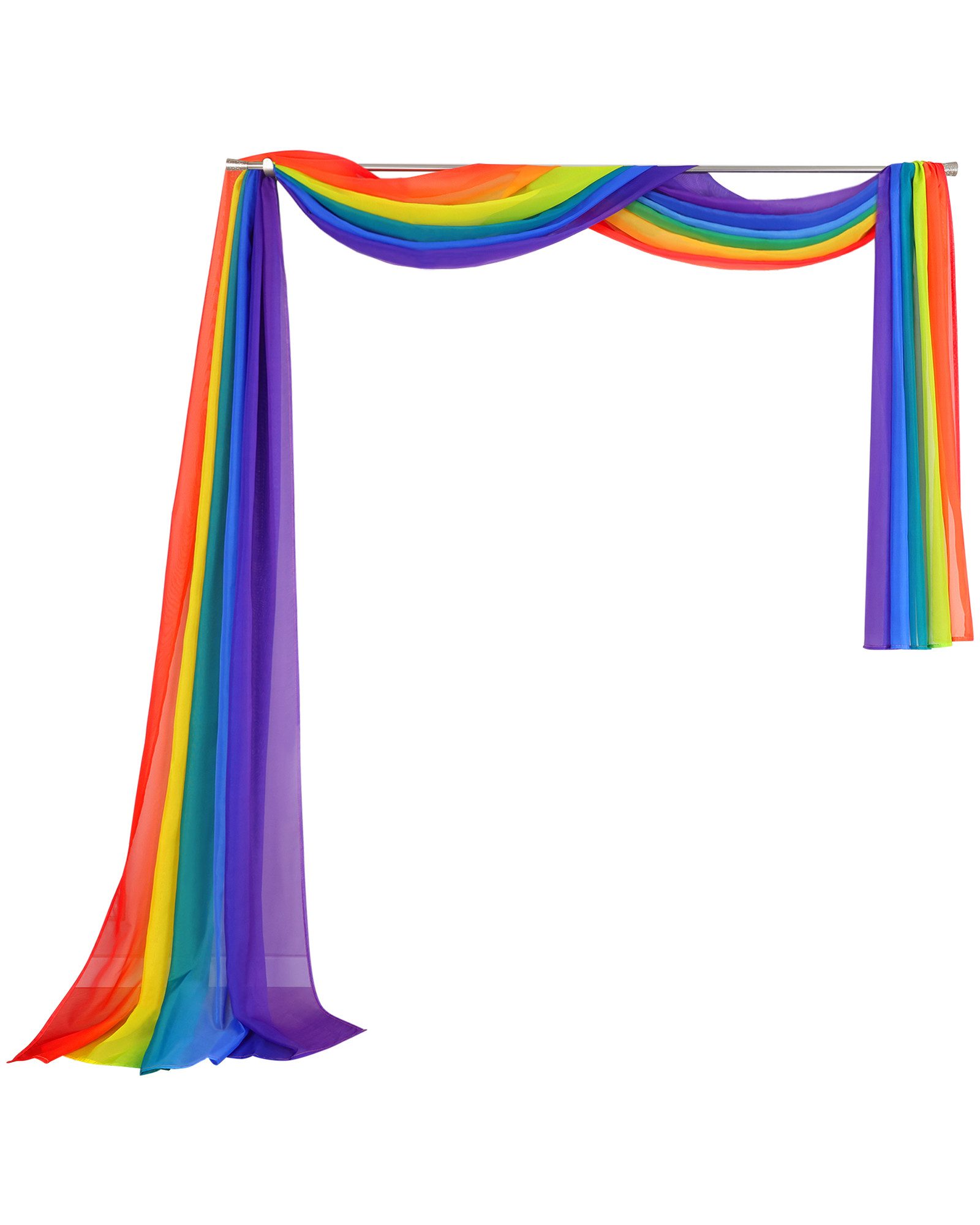 Joyswahl Querbehang (1 St), ohne, transparent, Voile, Freihanddeko Regenbogenfarben Gardineschal Modern Vorhänge 500cm 140cm